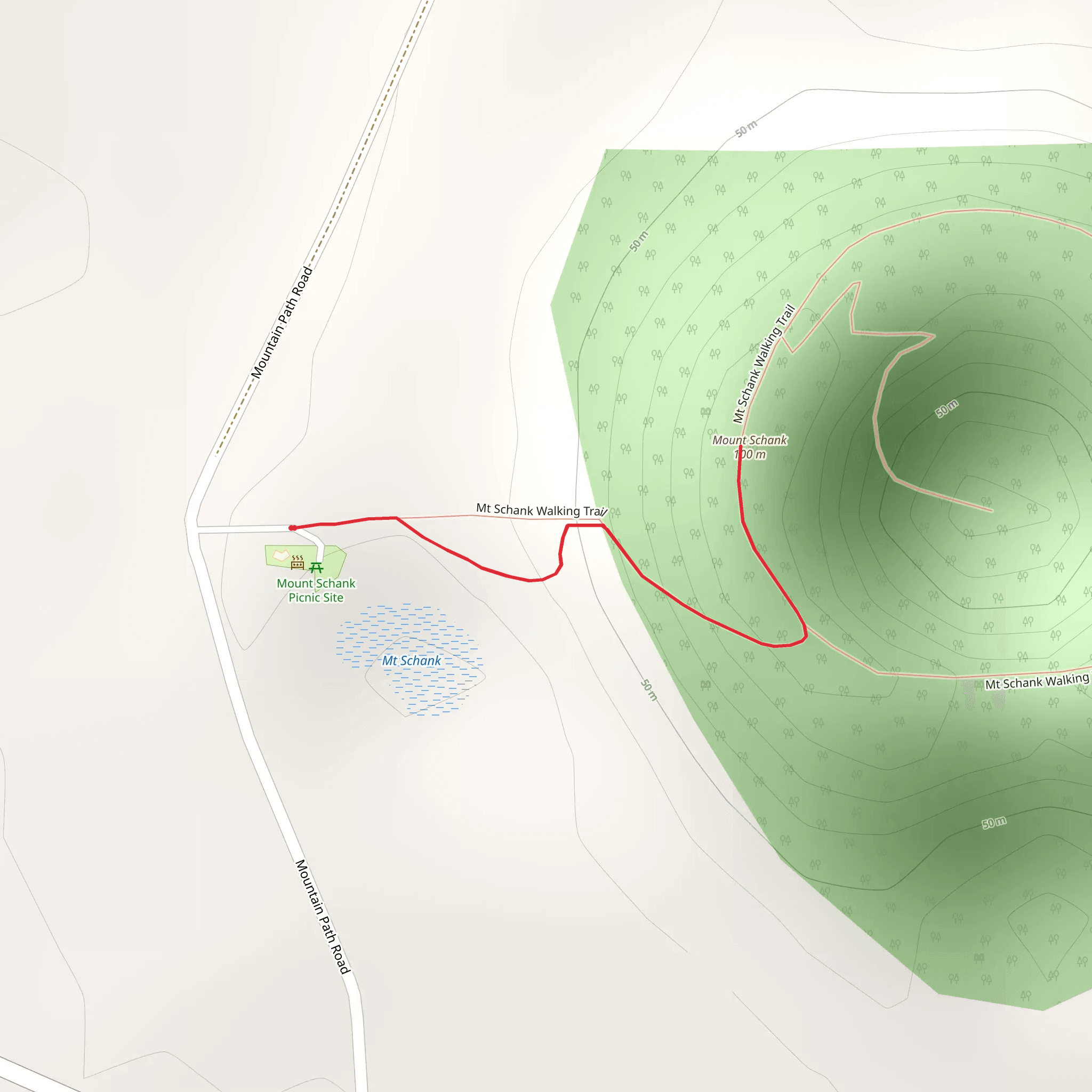 Mt Schank – Car Park to Crater Rim mobile static map