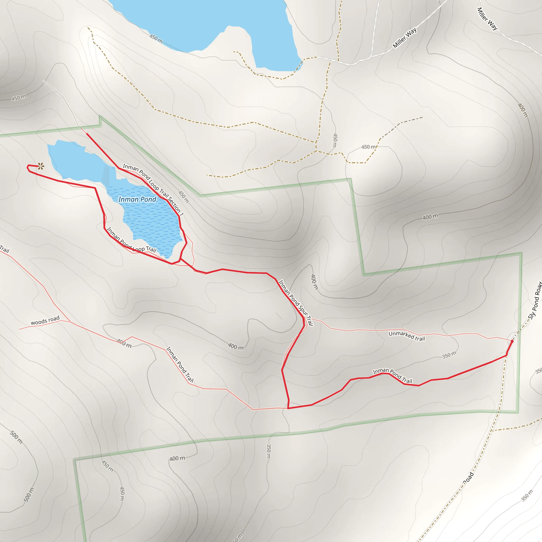 Inman Pond Loop Trail mobile static map
