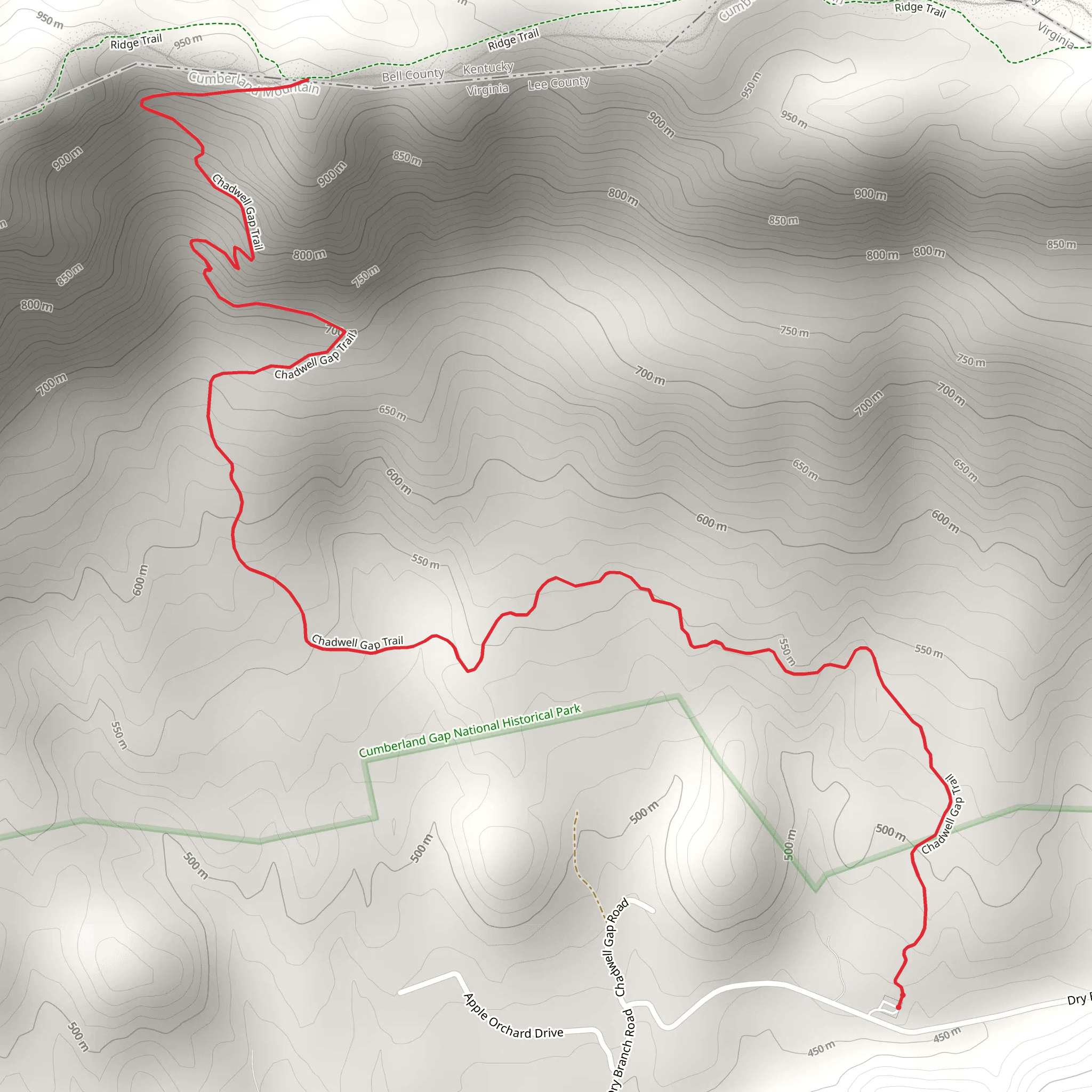 Hensley Settlement Trail mobile static map