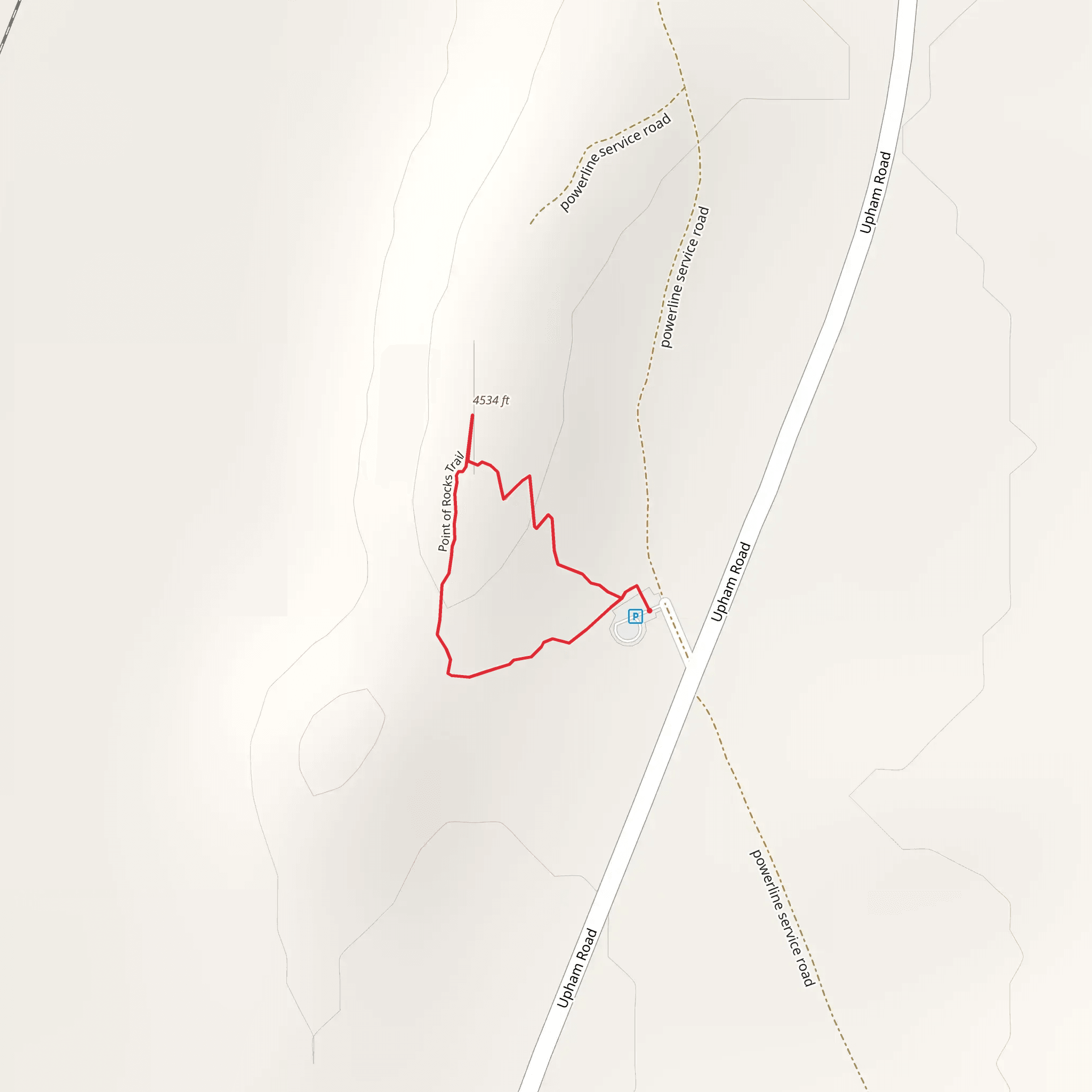 Point of Rocks Loop Trail mobile static map