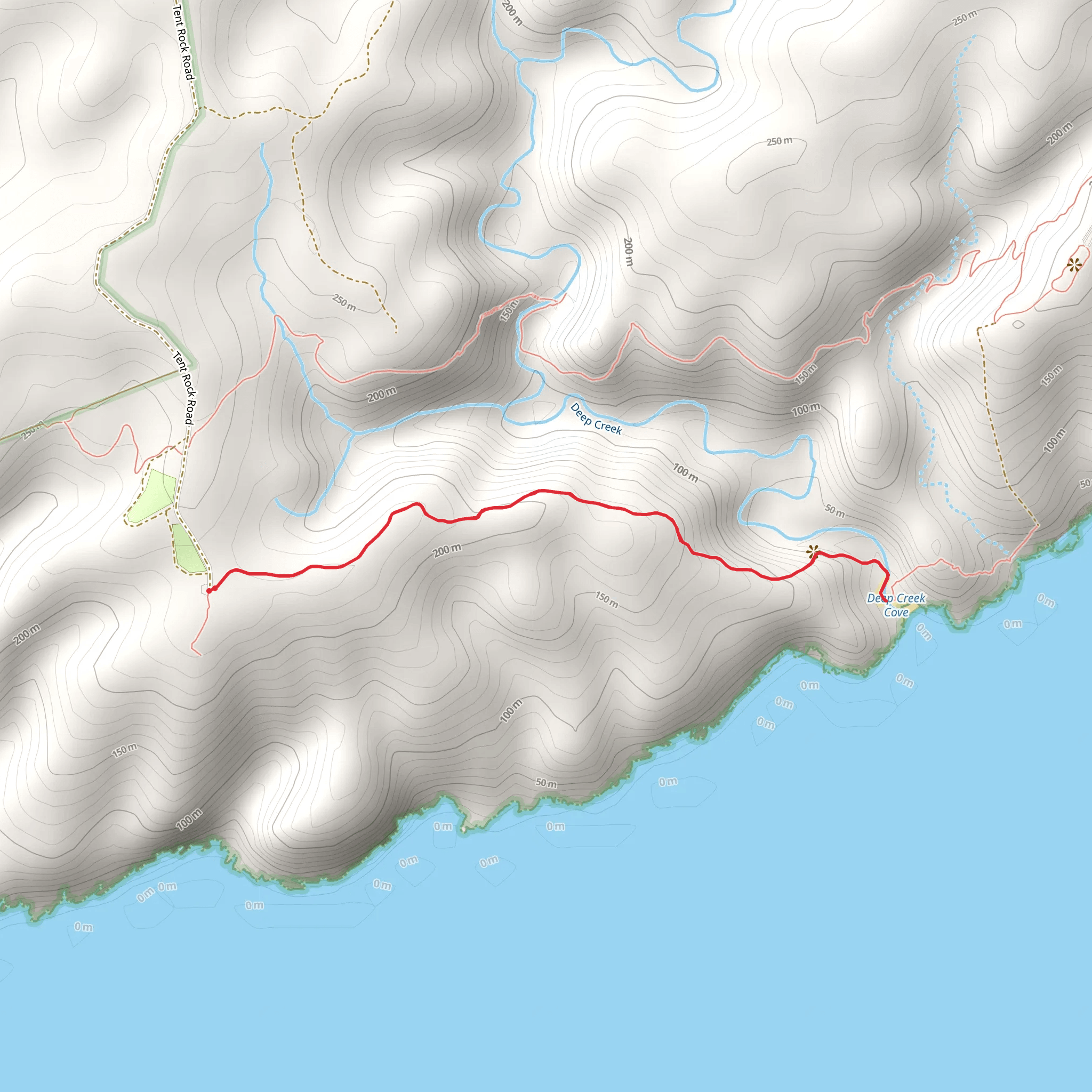 Deep Creek Cove Track from Trig Picnic Area mobile static map
