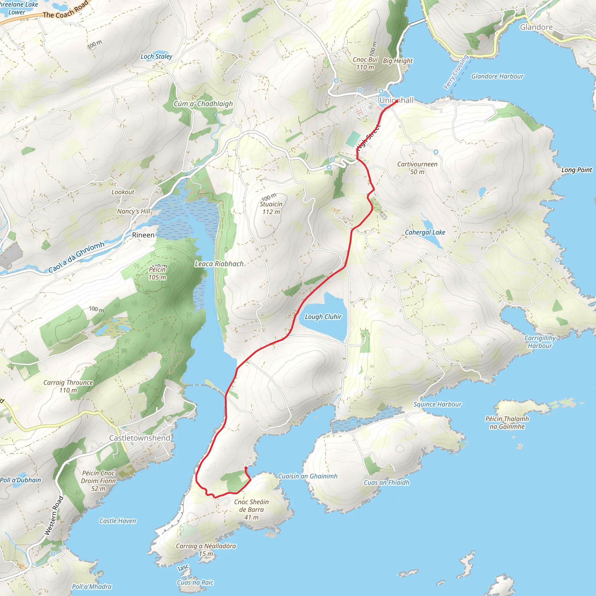 Union Hall Walks - Reen Walk mobile static map