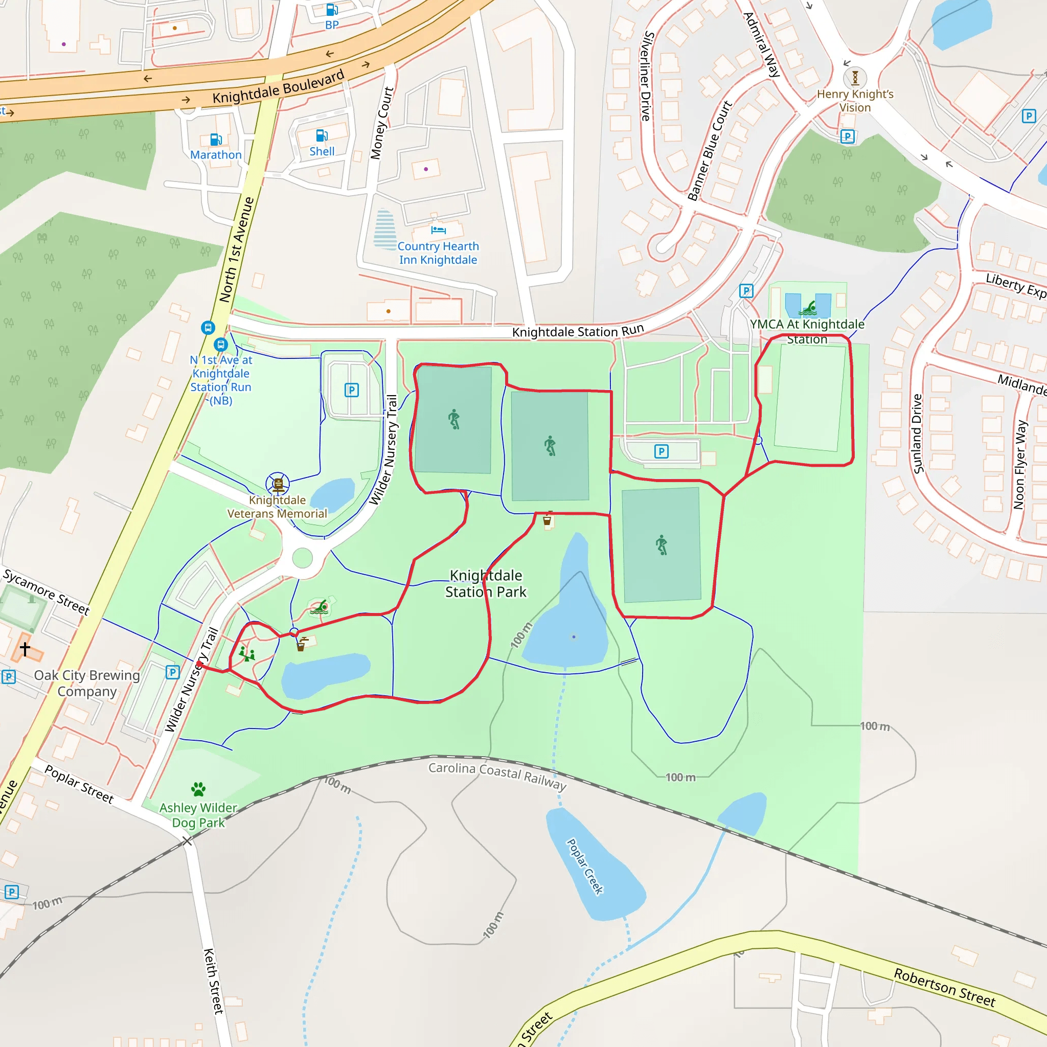 Knightdale Station Park mobile static map