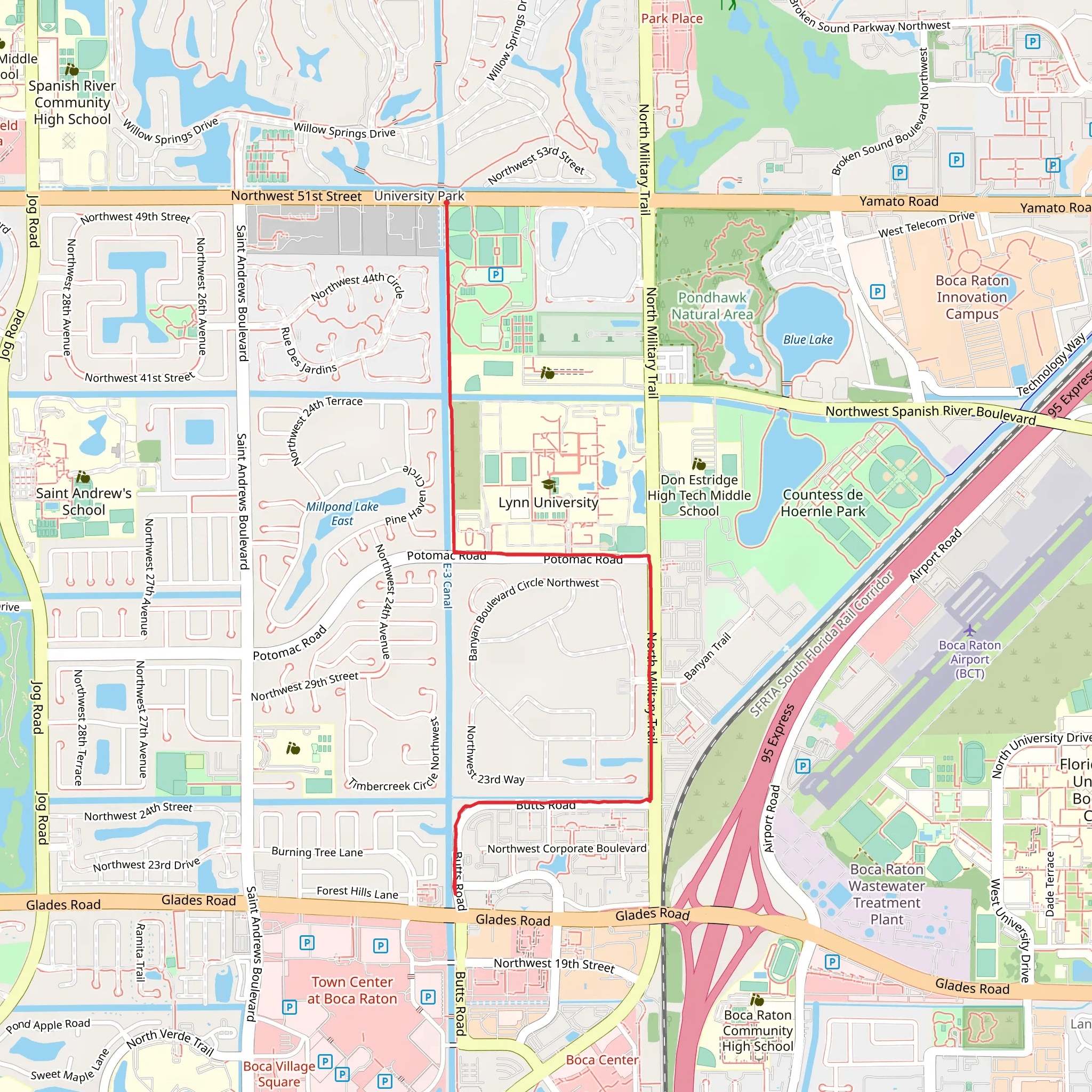 North Military Trail mobile static map