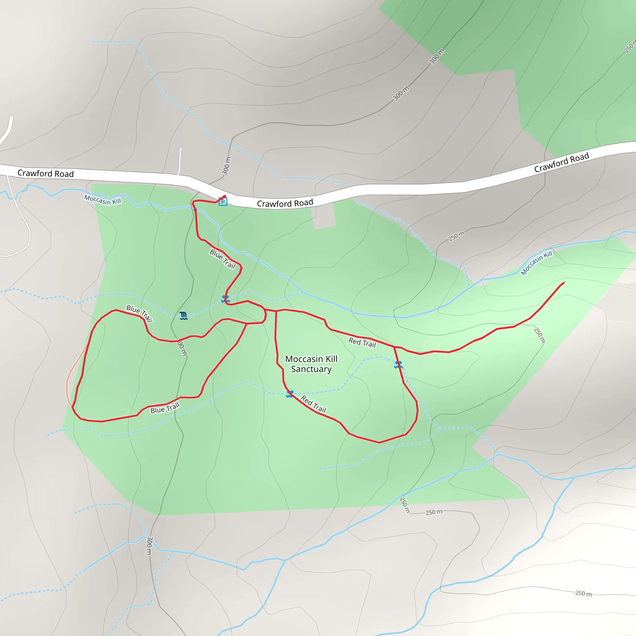 Moccasin Kill Sanctuary Loop mobile static map
