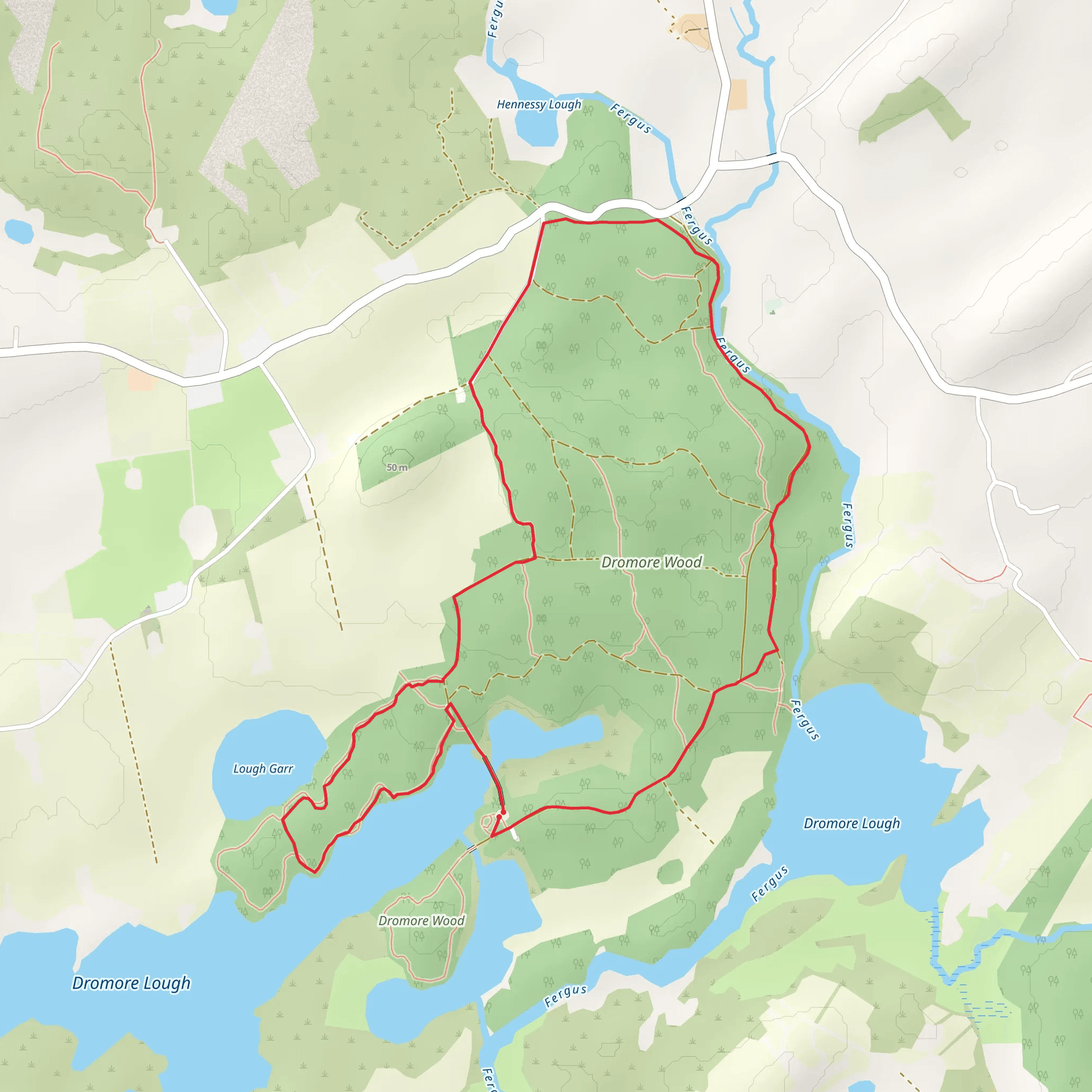 Ruan - Dromore Wood Loop mobile static map