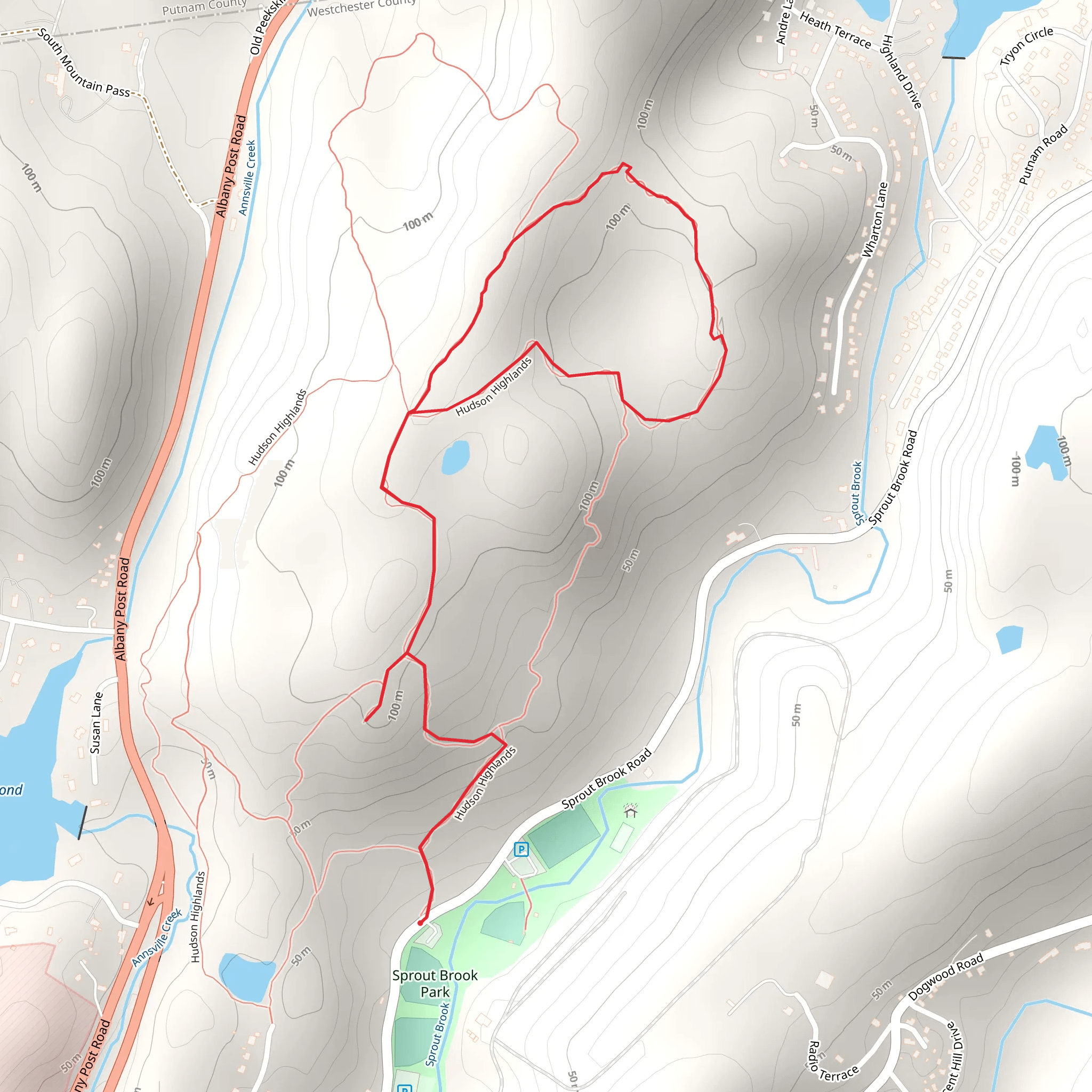 Hudson Highlands Loop from Sprout Brook Road mobile static map