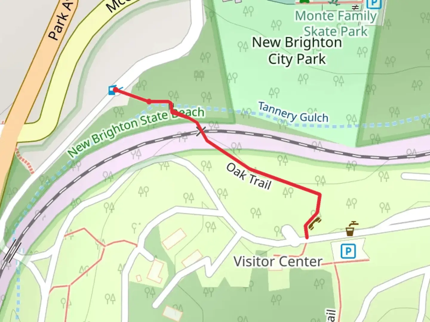 An image depicting the trail Oak Trail and its surrounding area.
