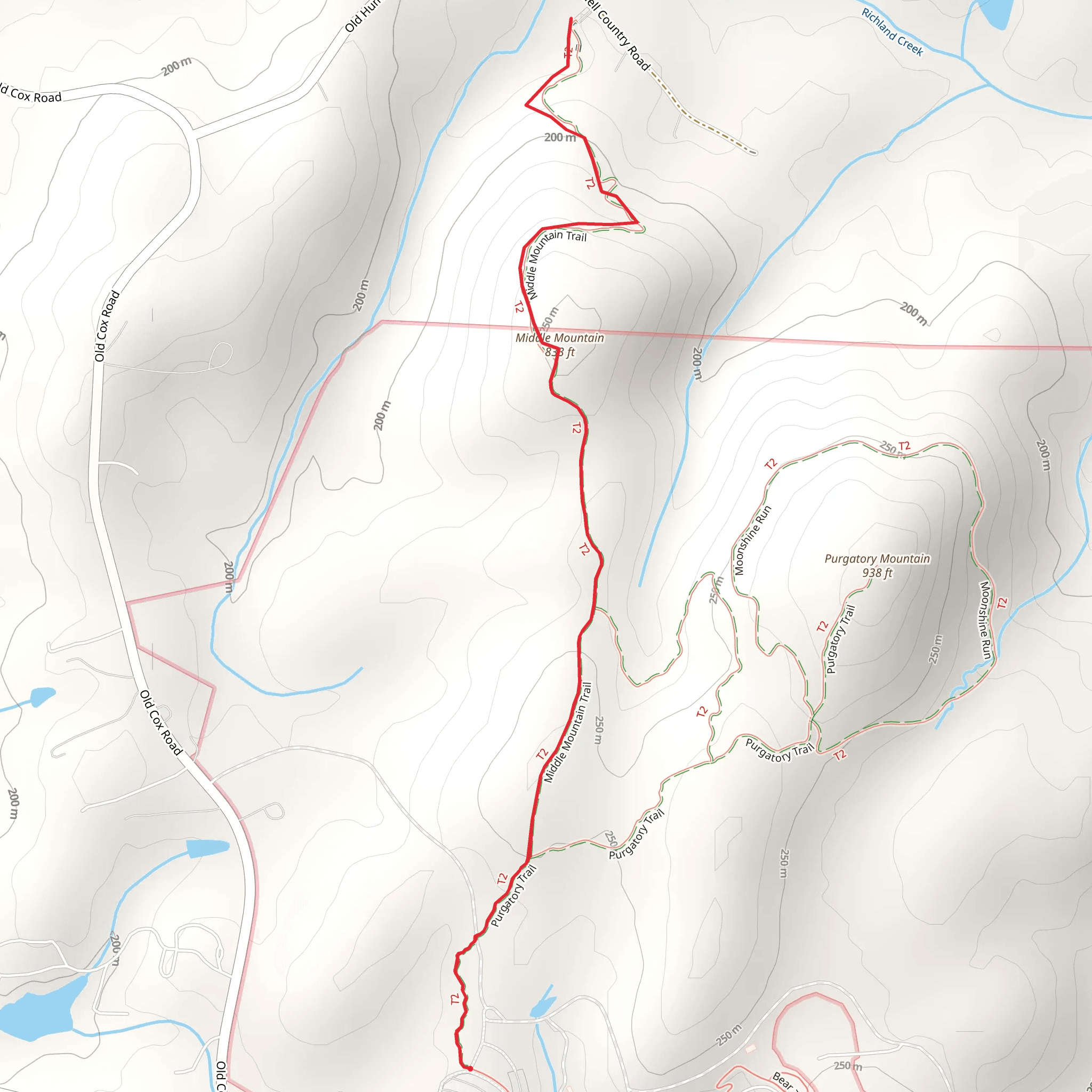 Middle Mountain Trail mobile static map