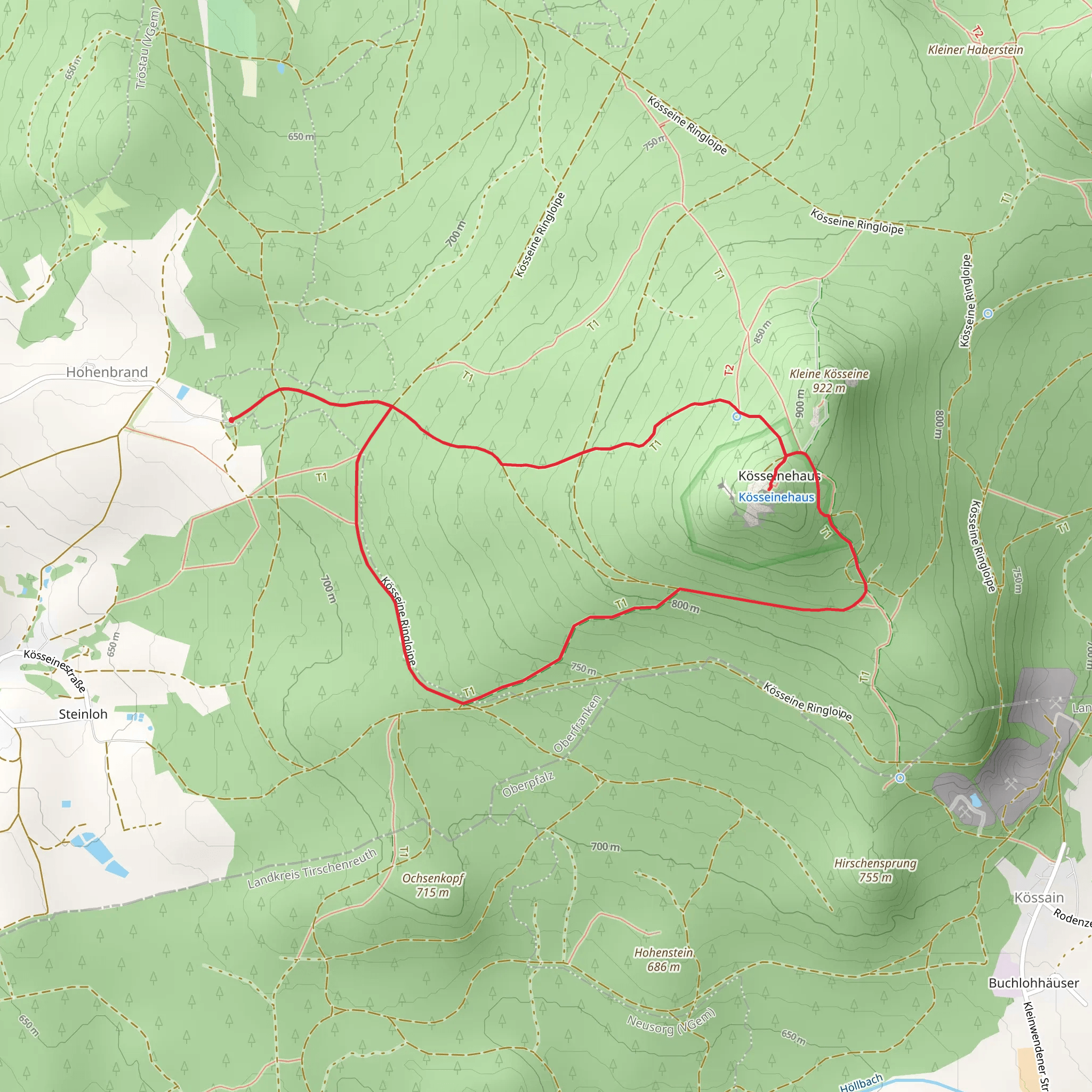 Kösseine Peak Loop via Rund um die Kösseine mobile static map