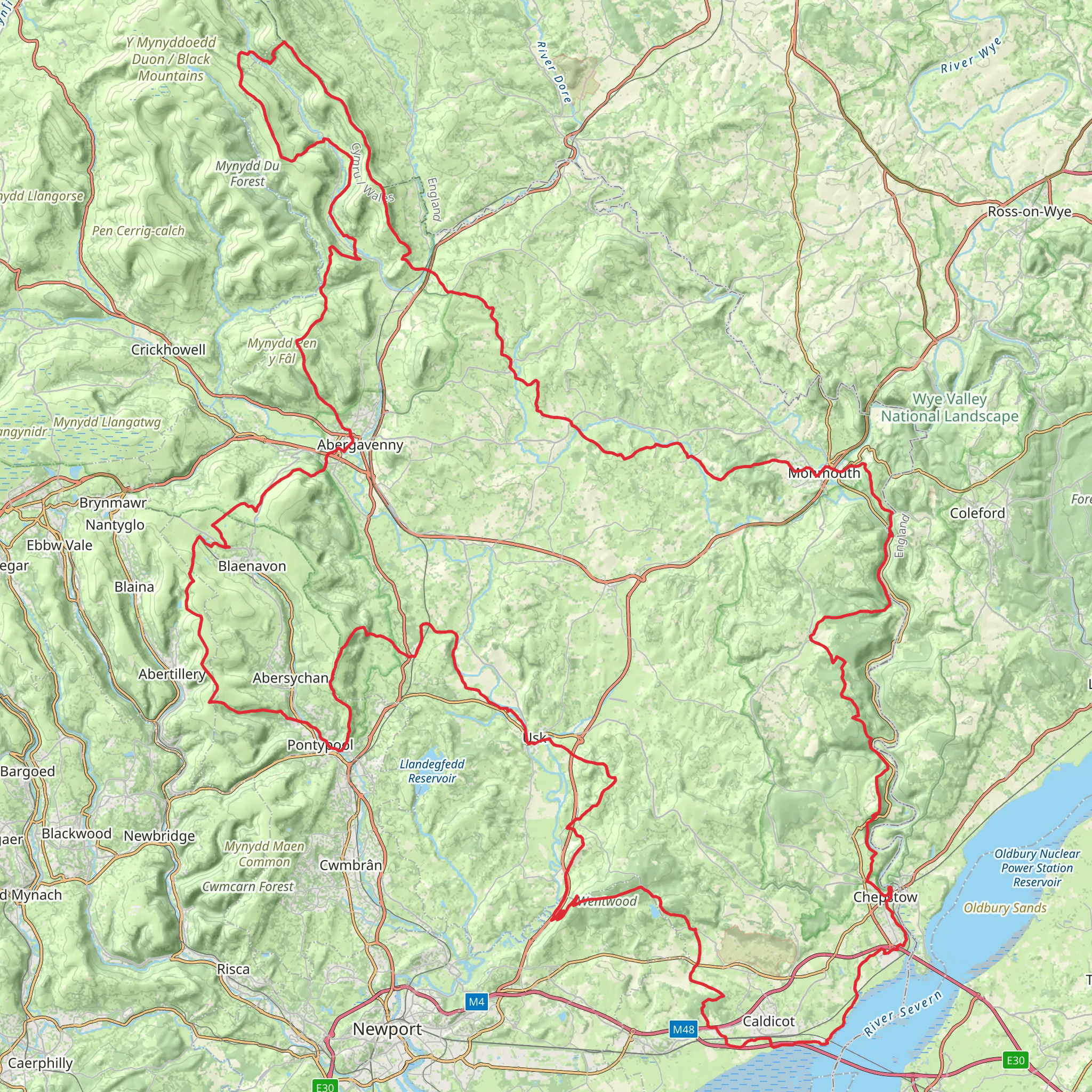 Monmouthshire Way mobile static map