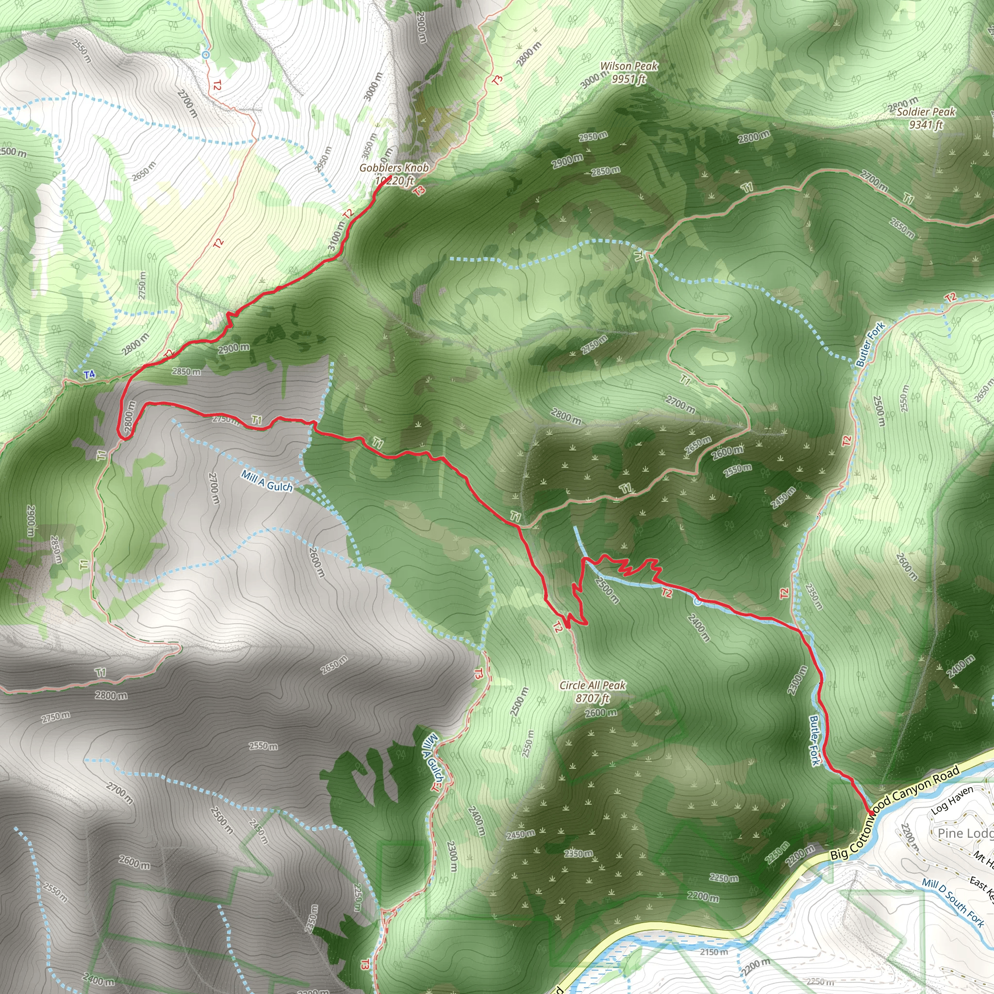 Gobblers Knob via Butler Fork Trail mobile static map