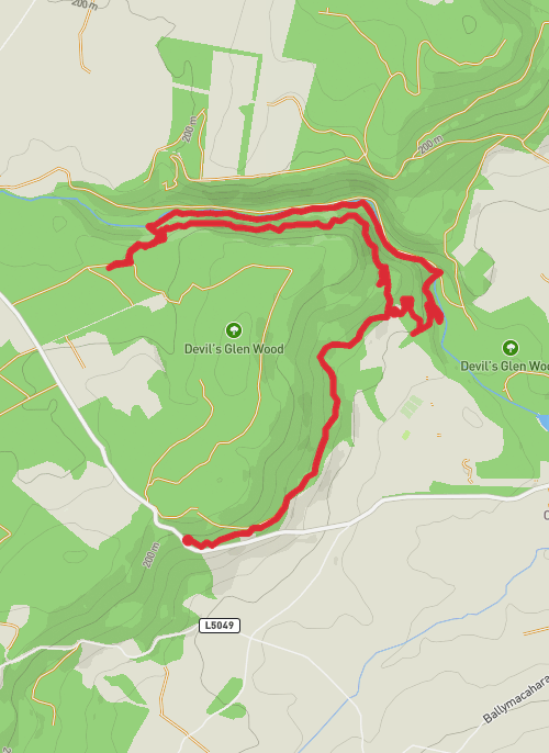 Hike on Devil's Glen Wood Loop mobile static map