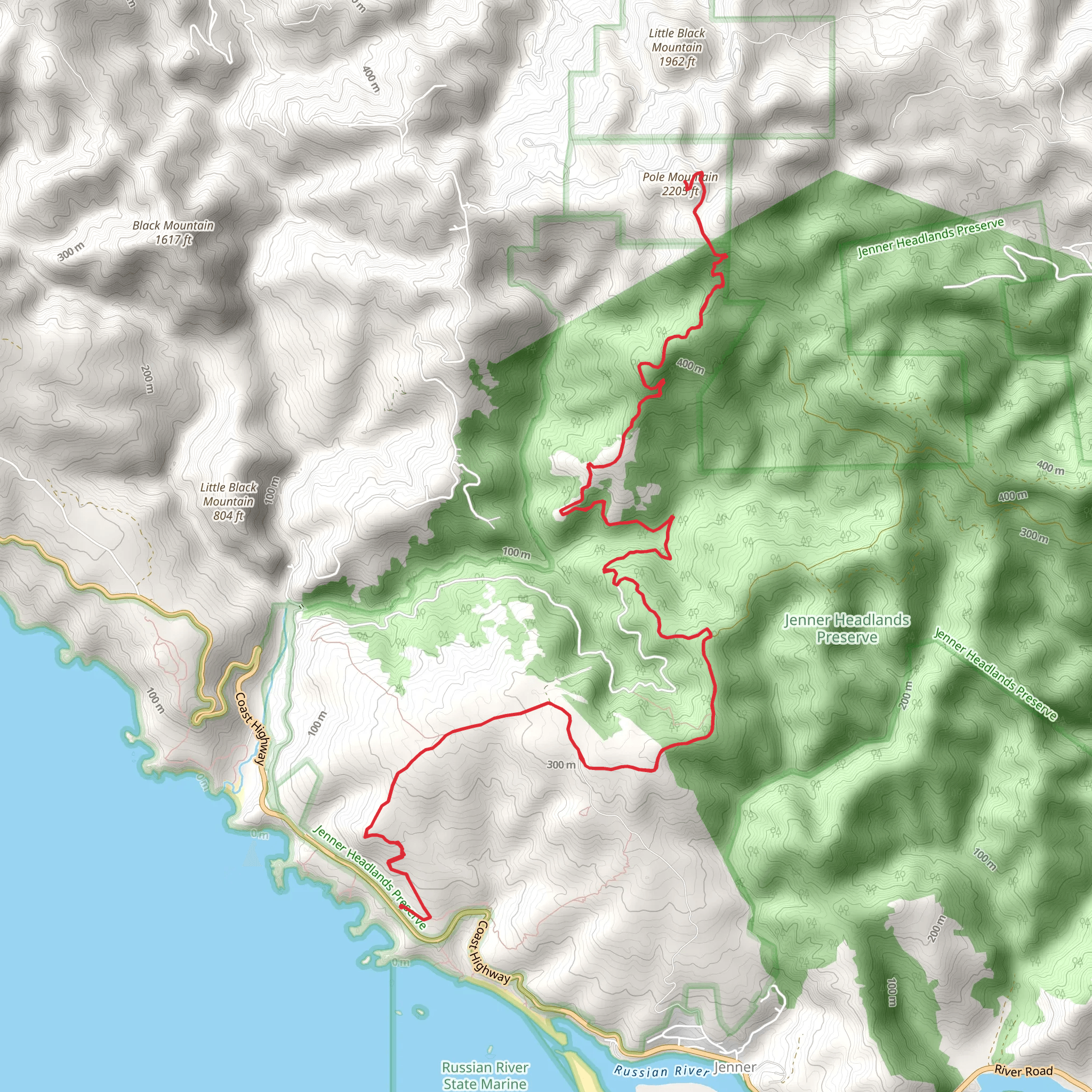 Pole Mountain via Sea ro Sky Trail mobile static map