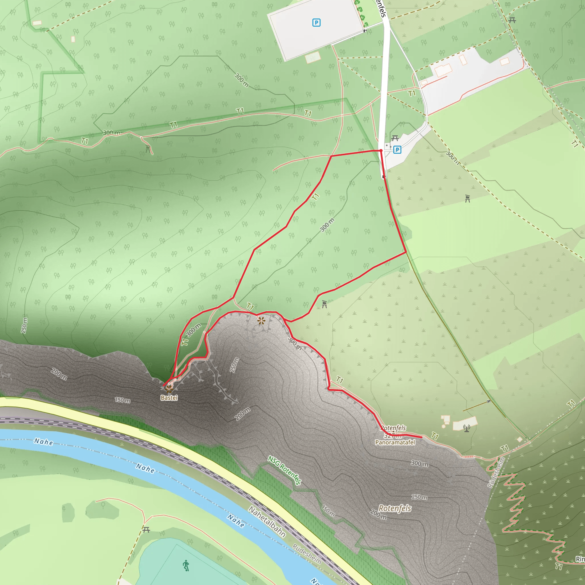 Rotenfels and Bastel via Tour Natur mobile static map
