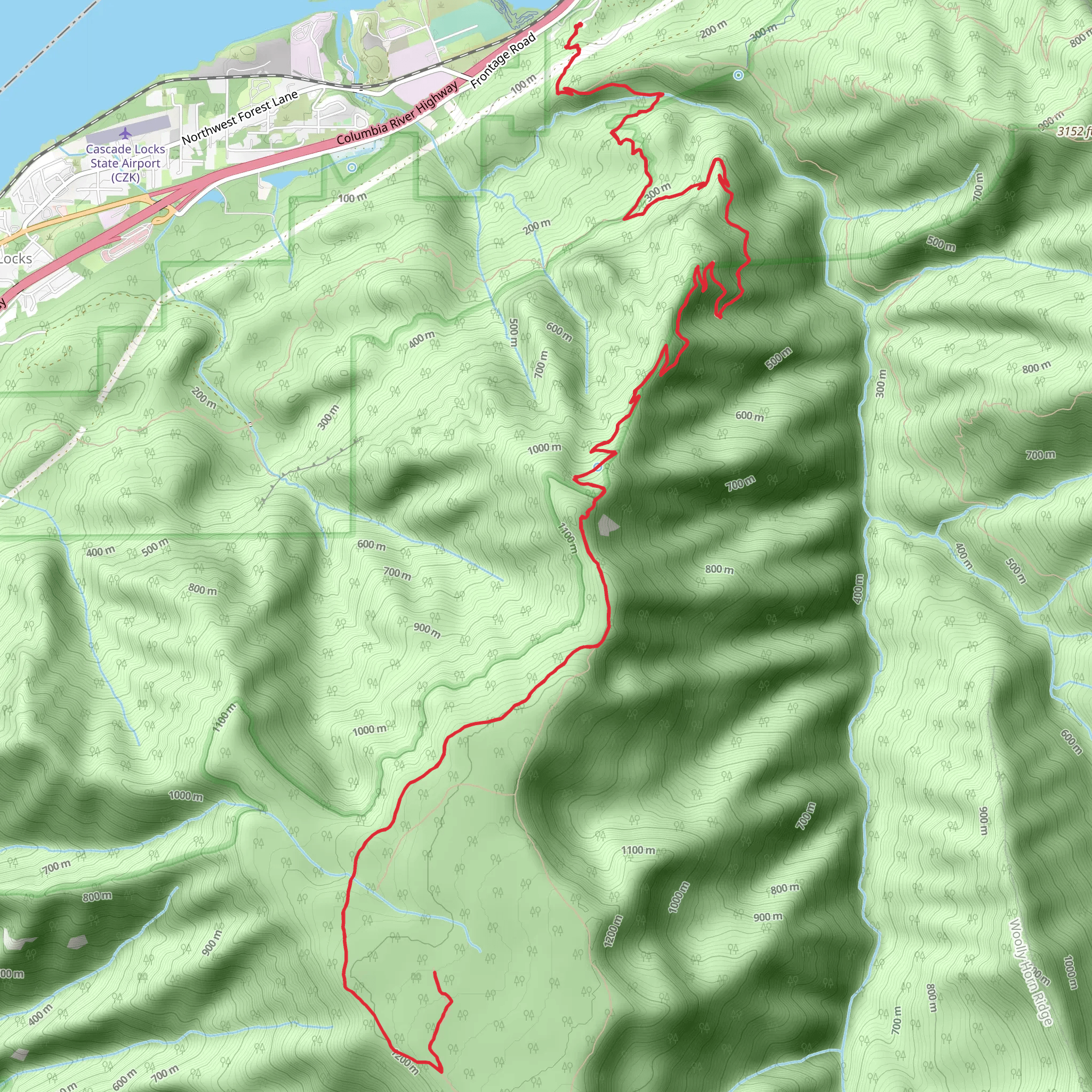Benson Spur Trail via Herman Creek Trail mobile static map