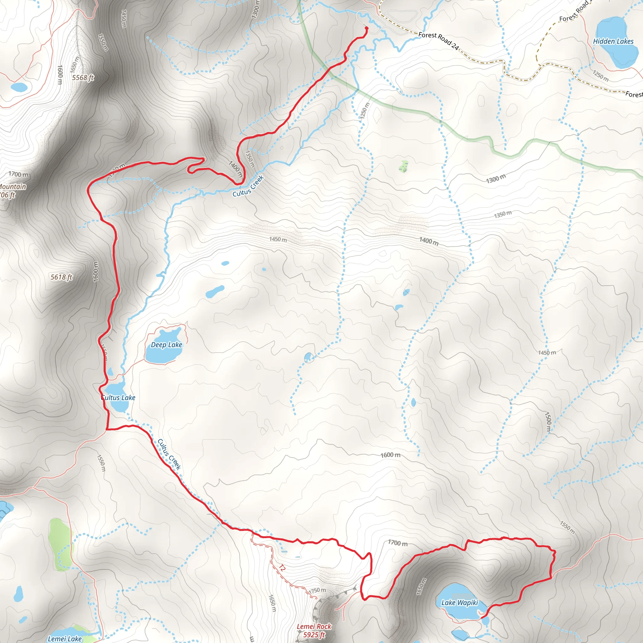 Lake Wapiki via Indian Heaven Trail mobile static map