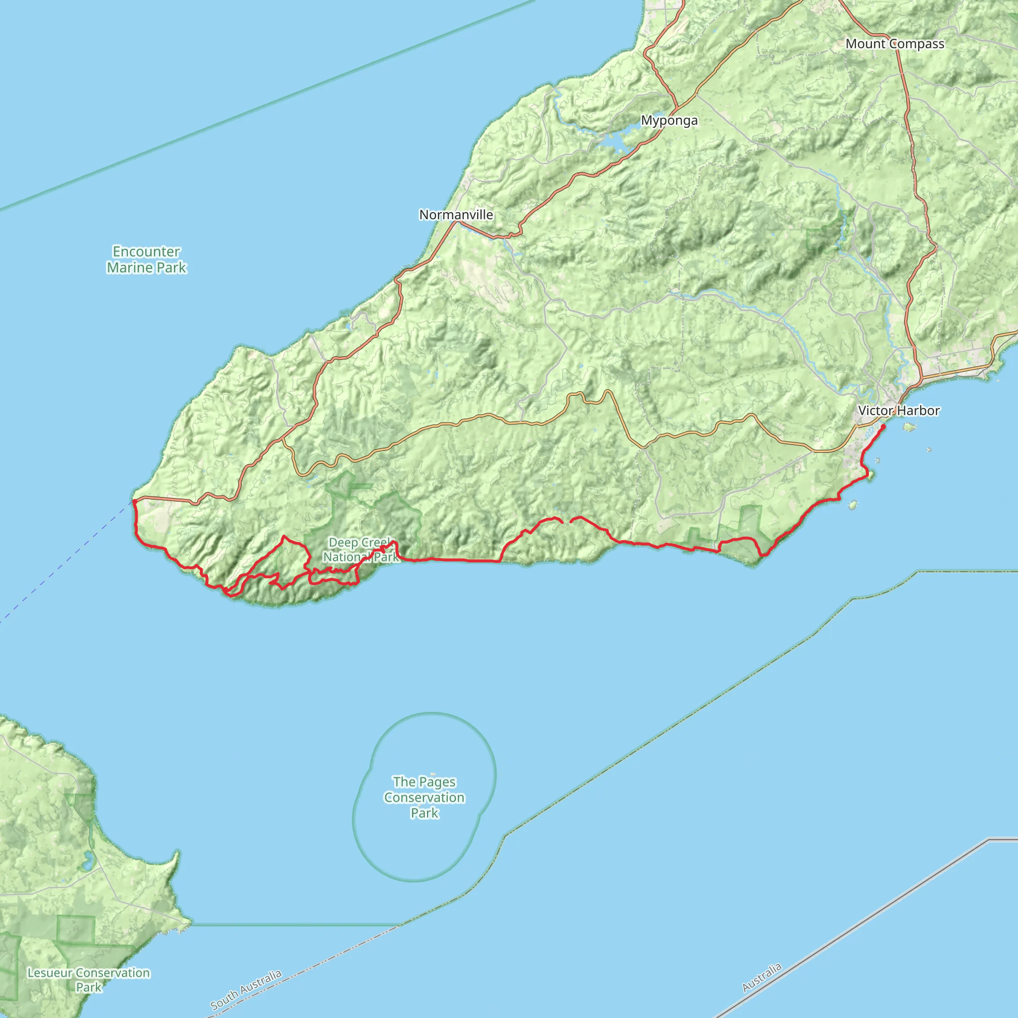 Heysen Trail South Coast mobile static map