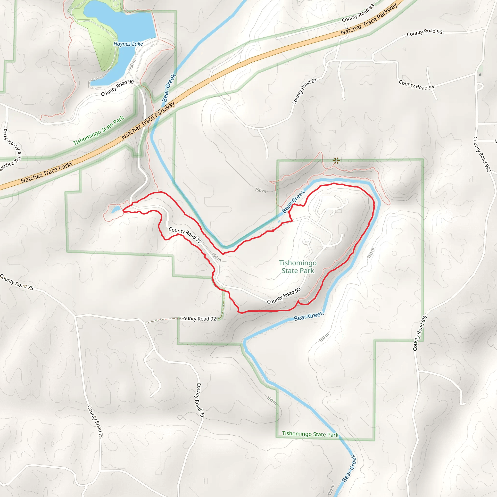CCC Camp and Bear Creek Loop Trail mobile static map