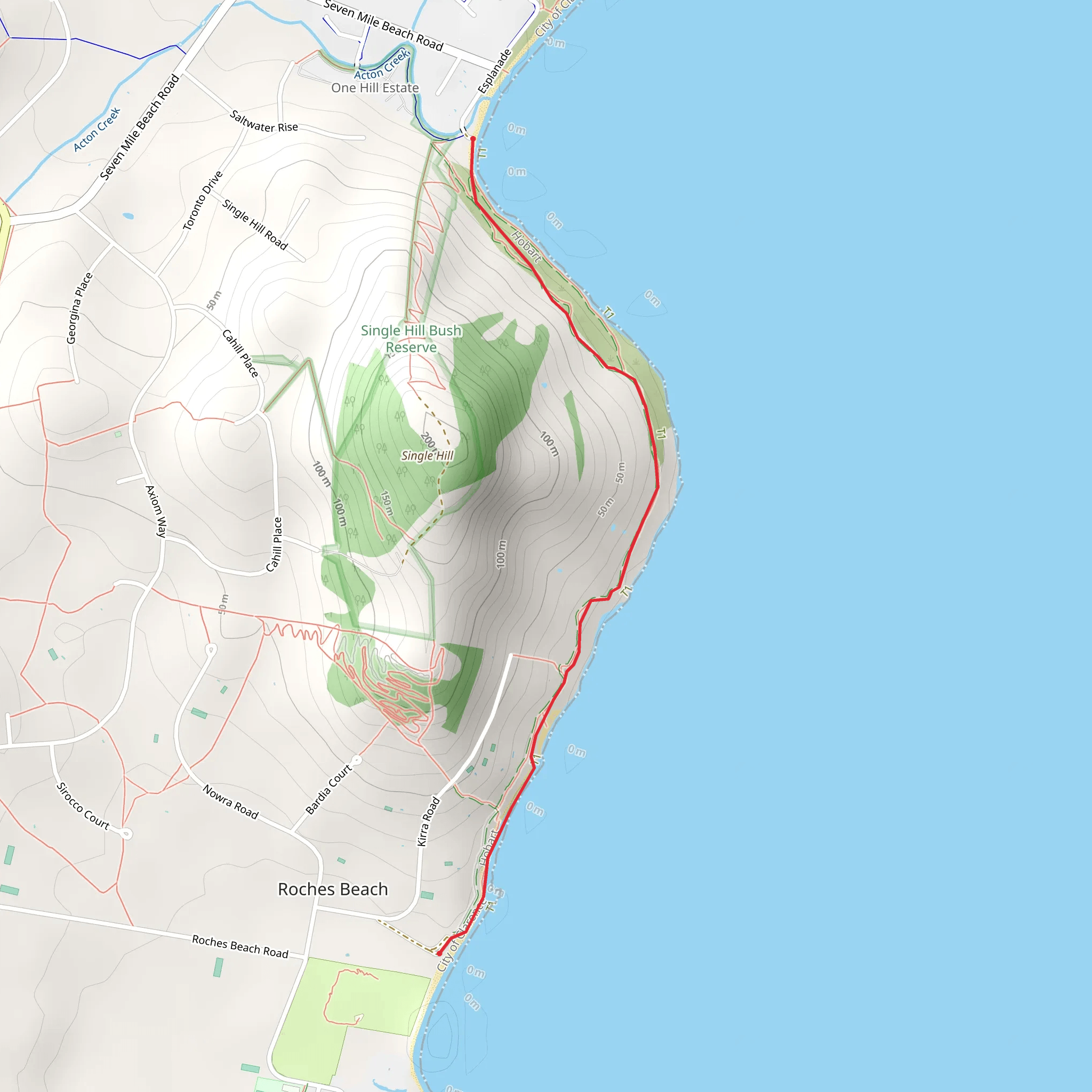 Lauderdale to Seven Mile Beach Track mobile static map
