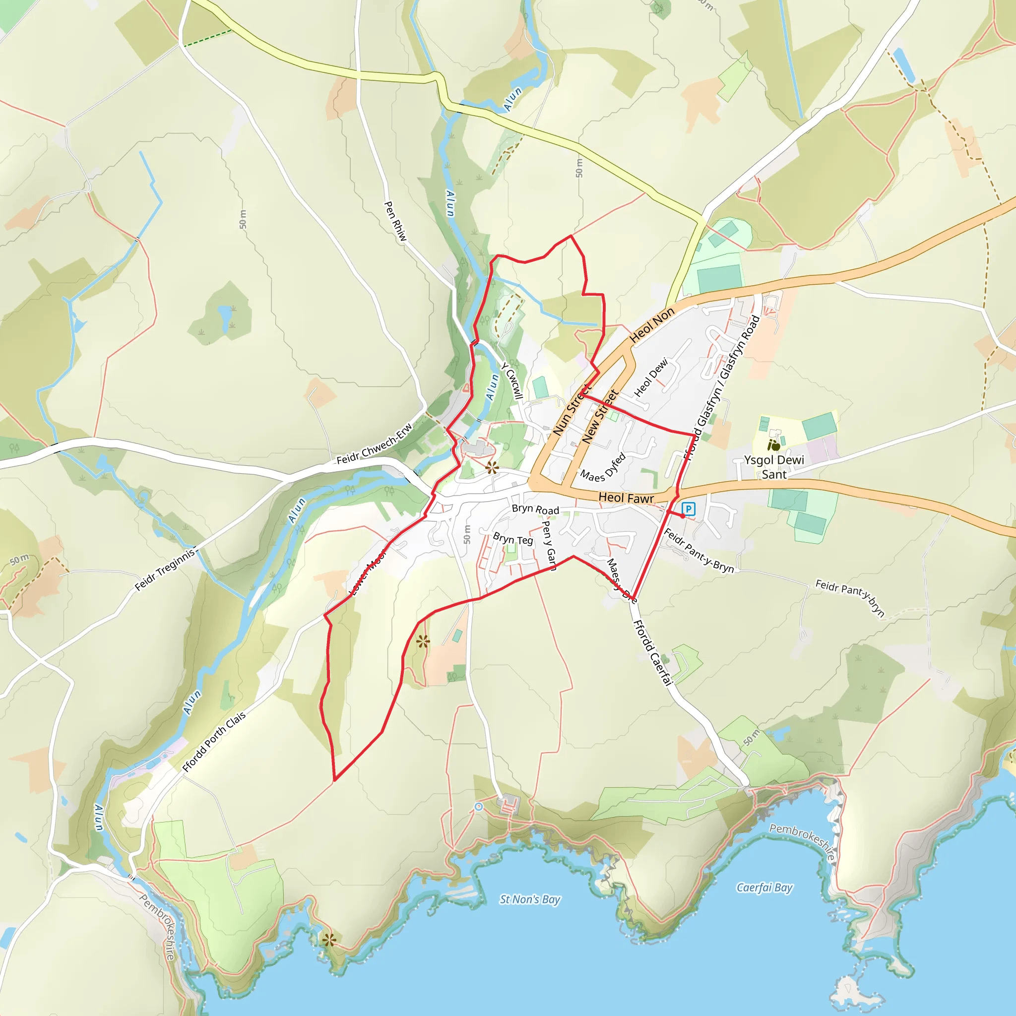 St Davids City mobile static map