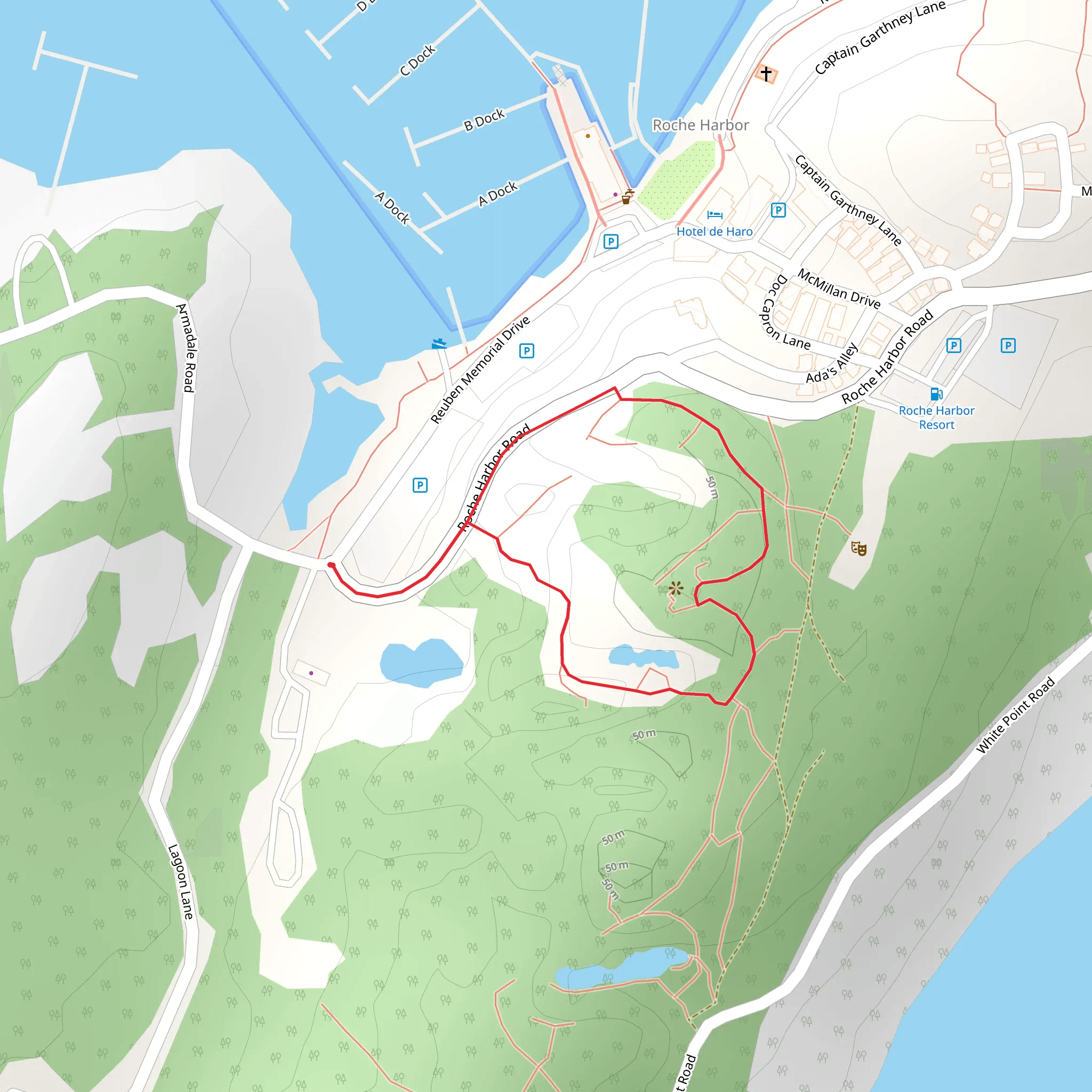 Roche Harbor Road Loop mobile static map