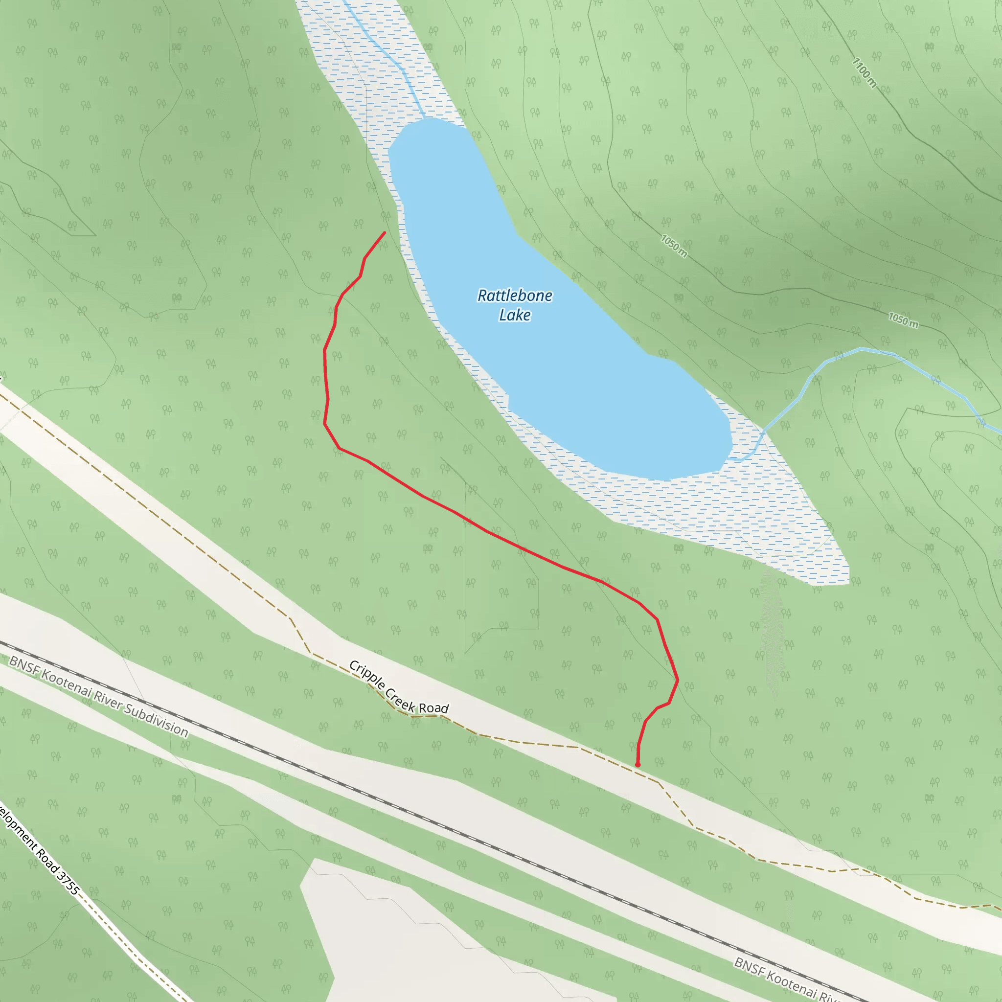Rattlebone Lake Trail mobile static map