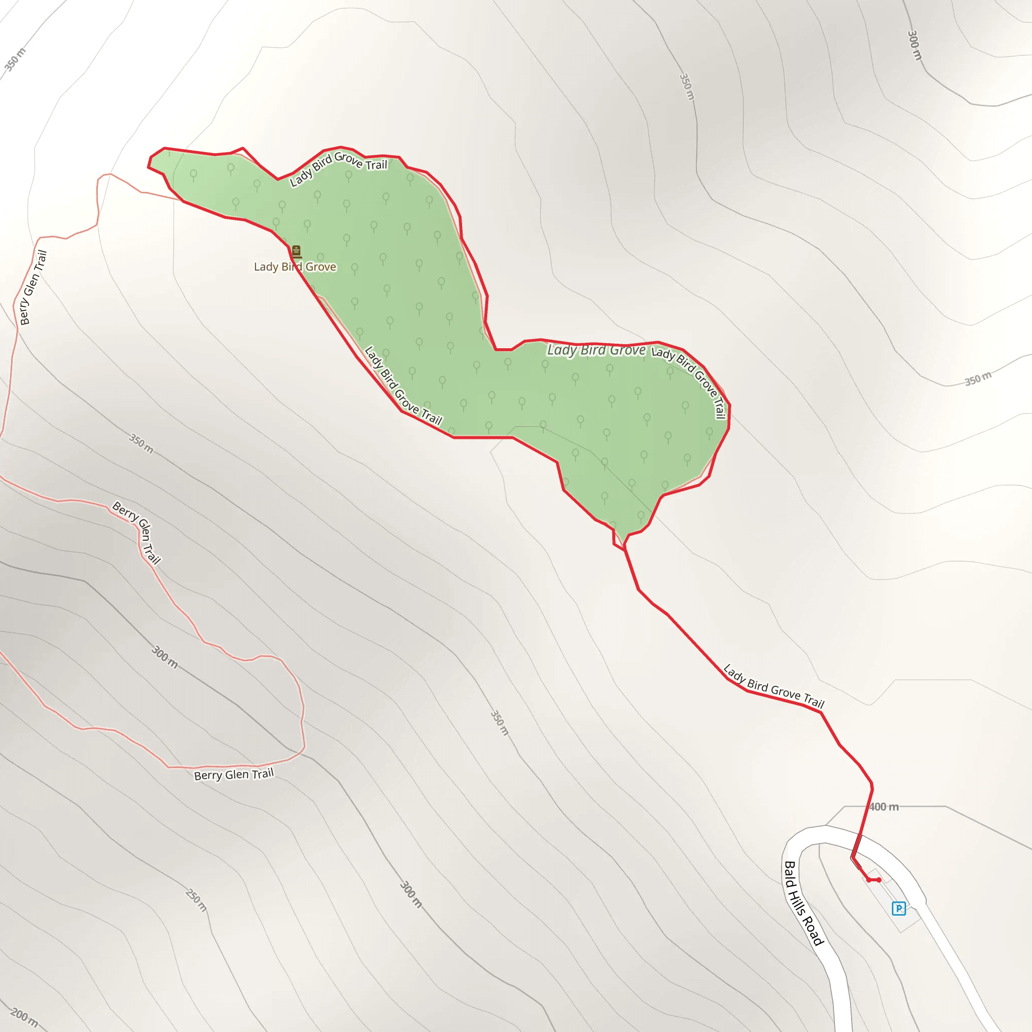 Lady Bird Johnson Grove Trail mobile static map
