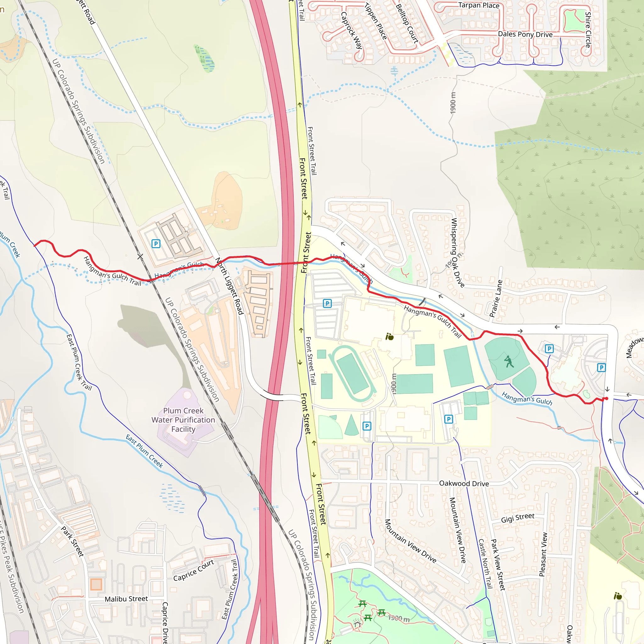 Hangman's Gulch Trail mobile static map