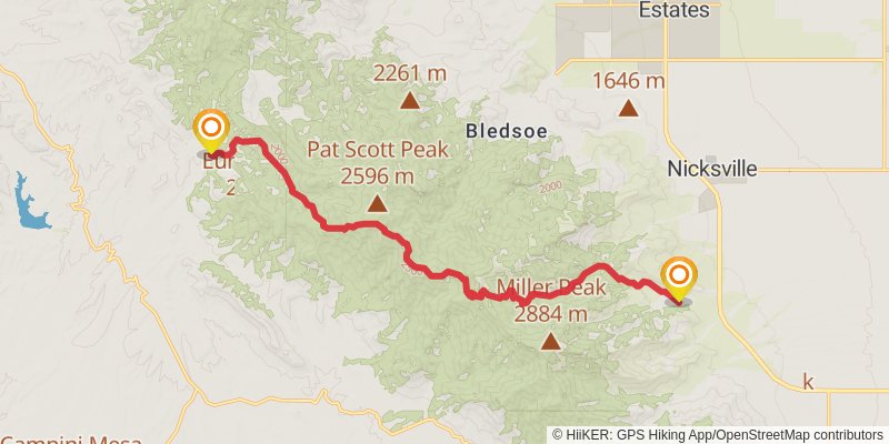Sky Islands Traverse stage 7 Map