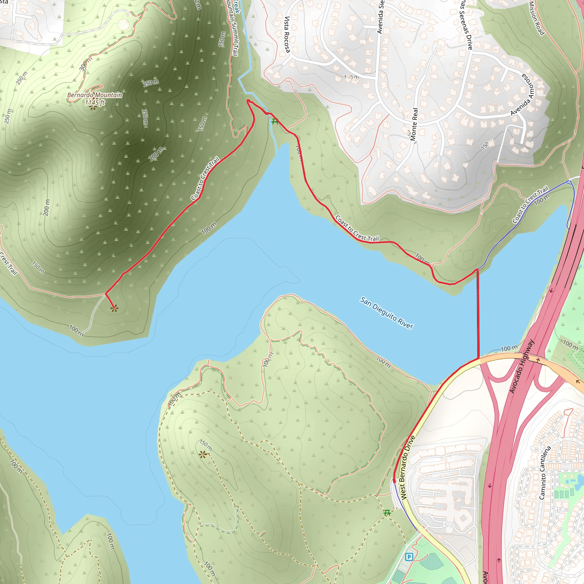 San Dieguito River via Coast to Coast Trail mobile static map