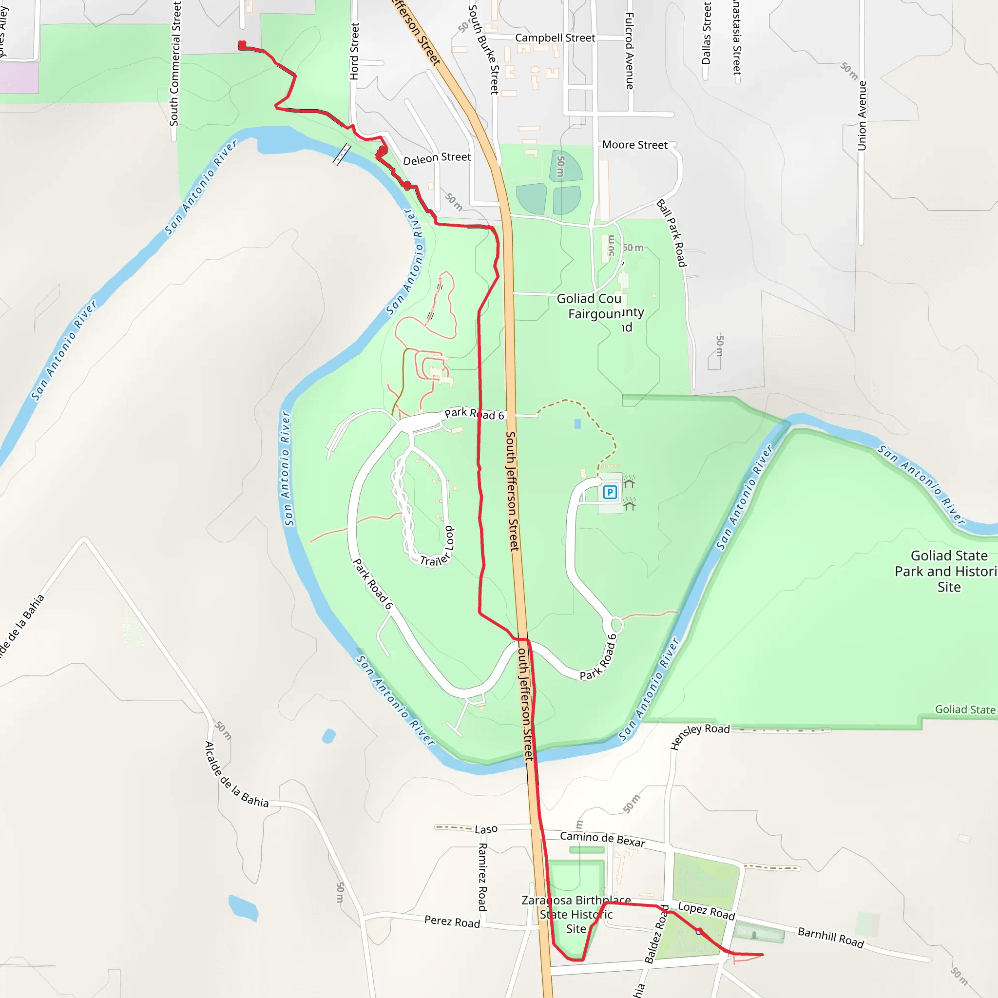 Goliad State Park mobile static map