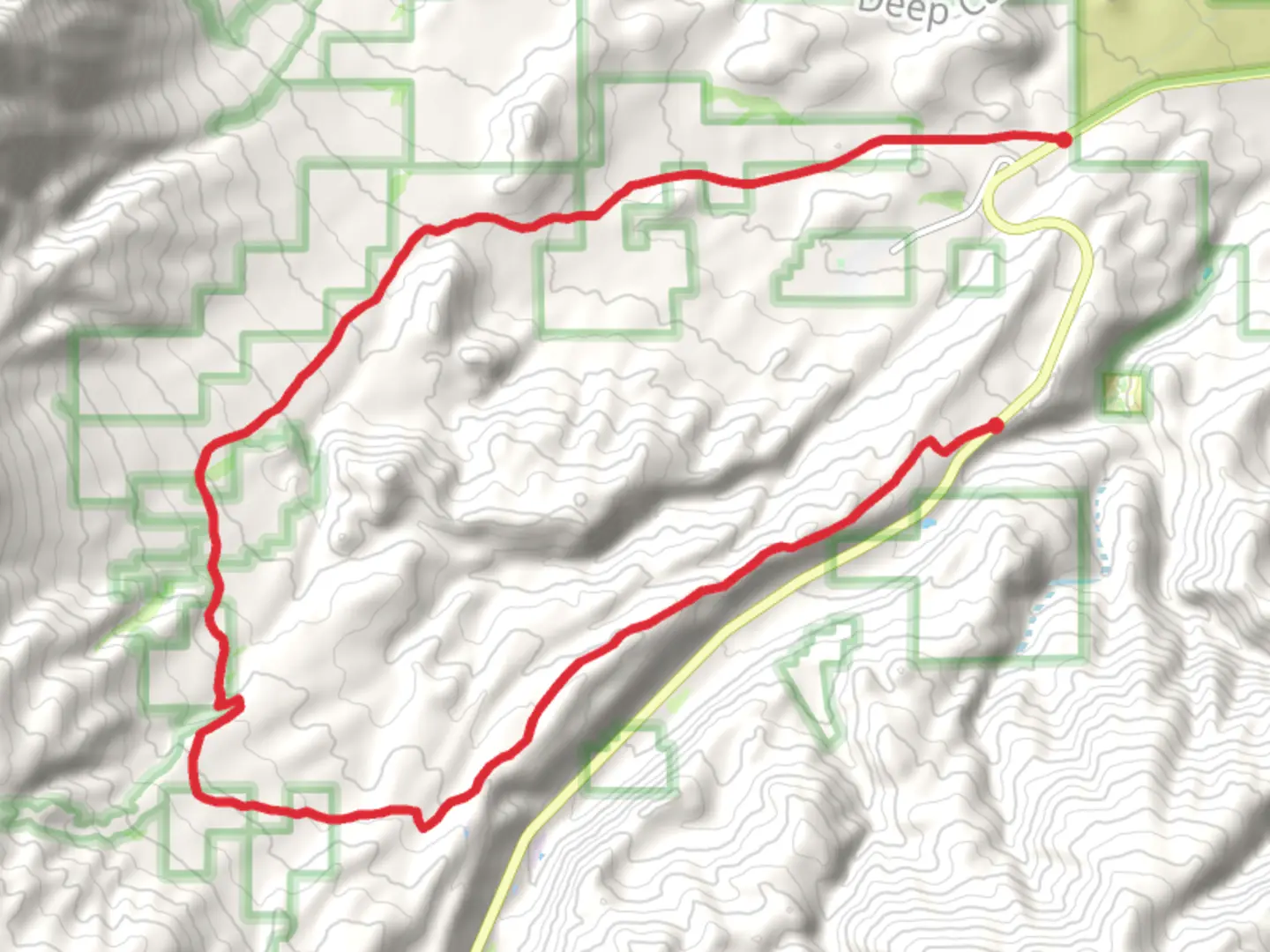 An image depicting the trail Buttermilk Road and its surrounding area.