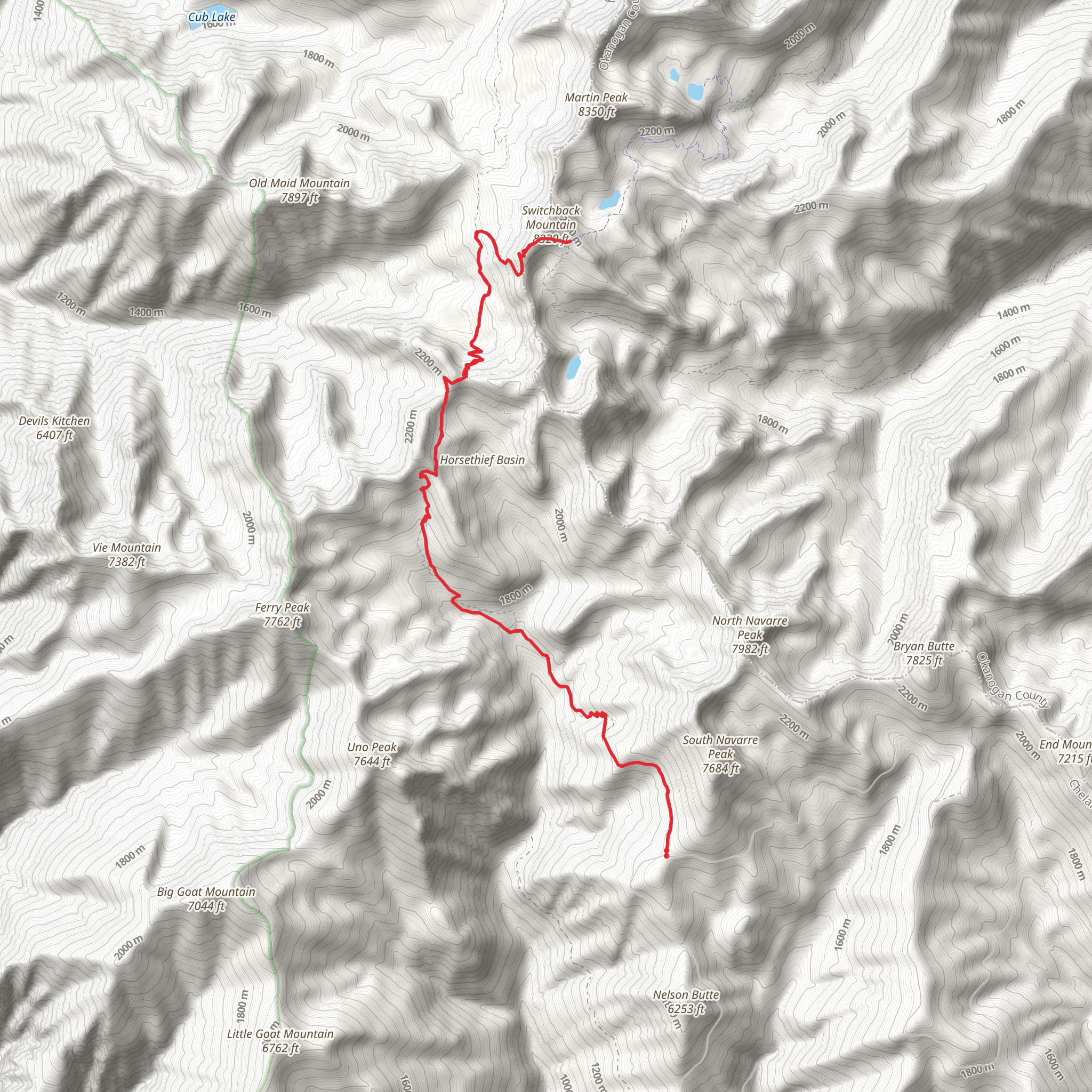 Angel Staircase Trail via Summit Trail mobile static map