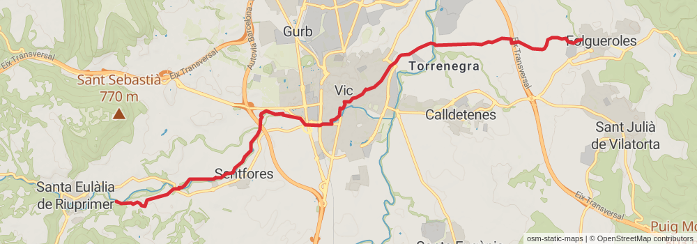 GR 151 Caminos del Obispo y Abad Oliva stage 5 Map