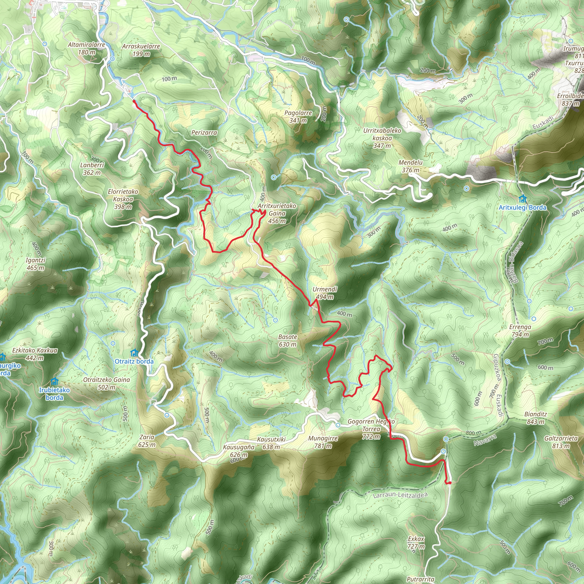Old railway of Artikutza PR GI 1007 mobile static map