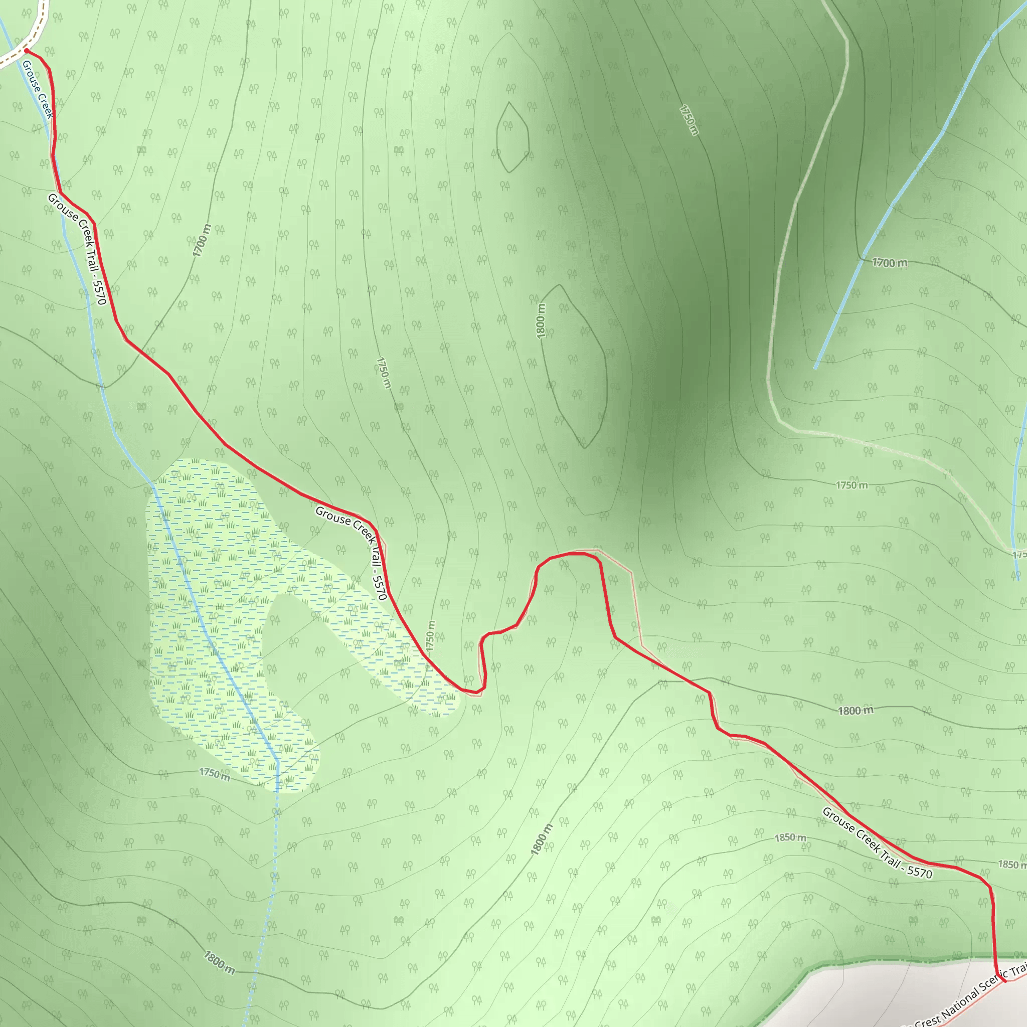 Grouse Creek Trail mobile static map