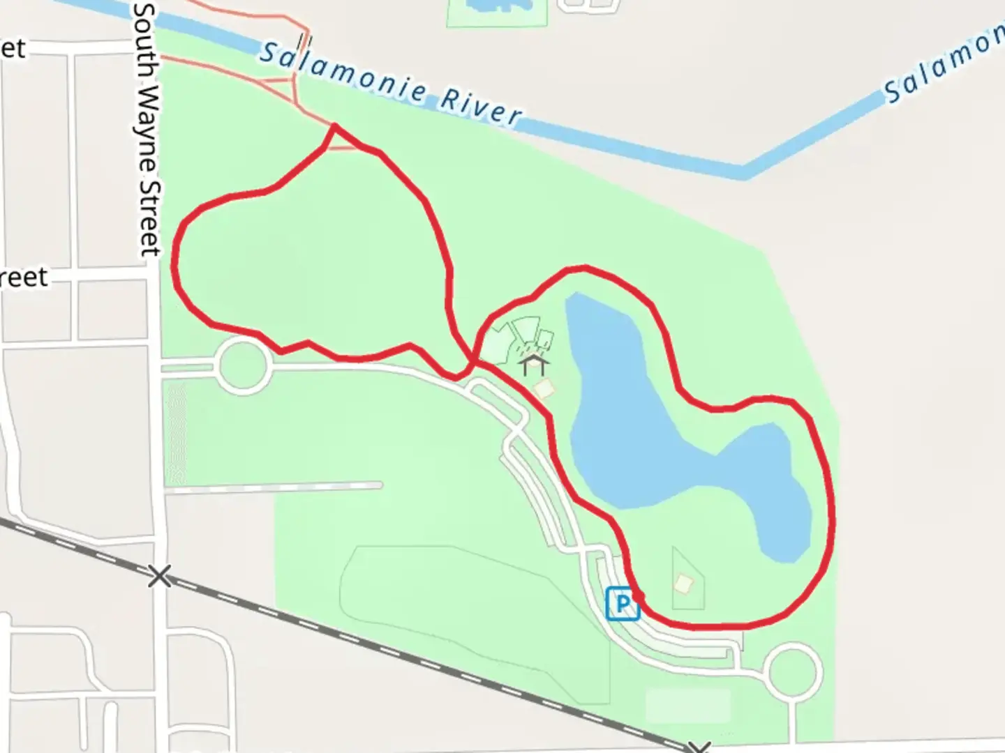 An image depicting the trail South Wayne Street Loop and its surrounding area.
