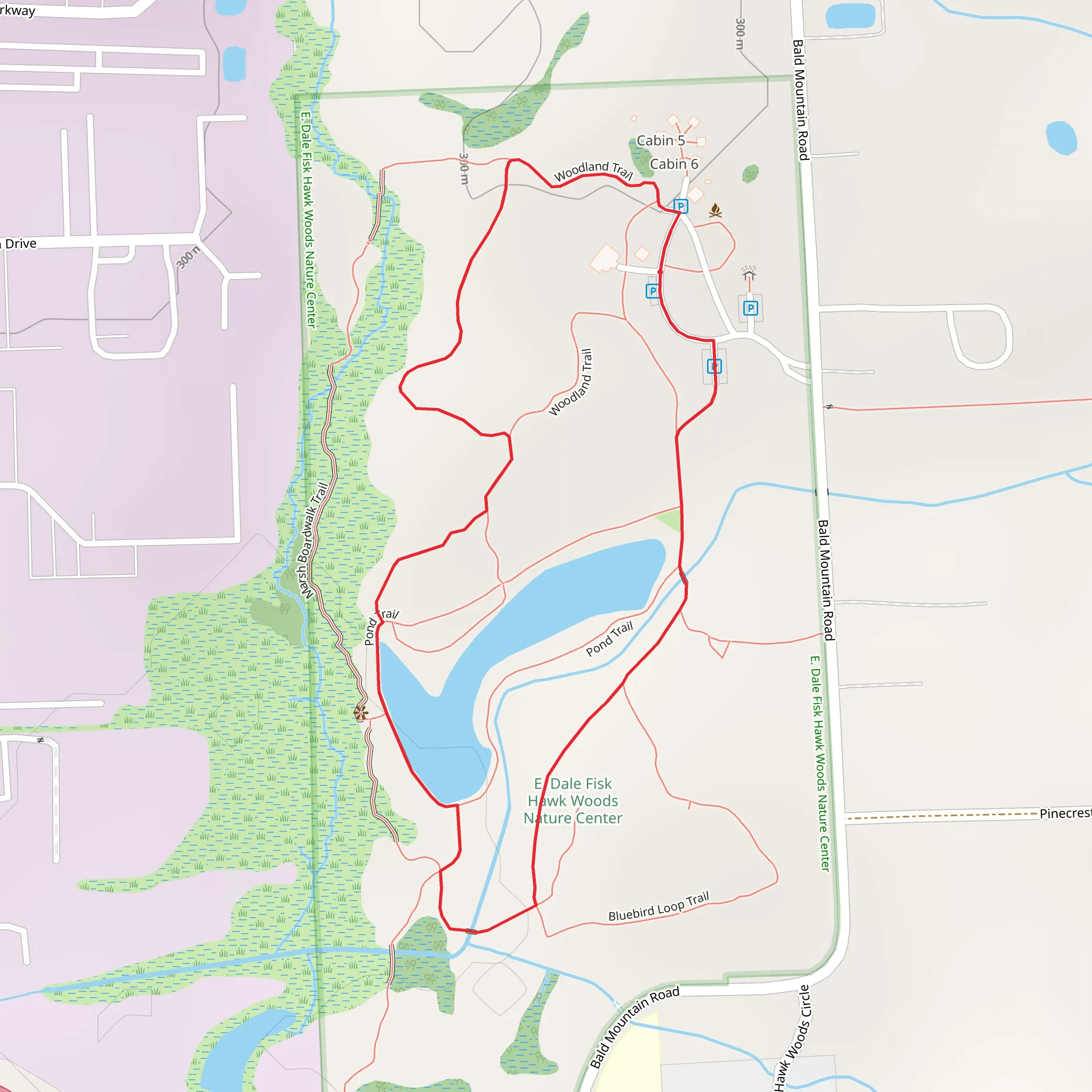 Woodland Pond Loop Trail mobile static map