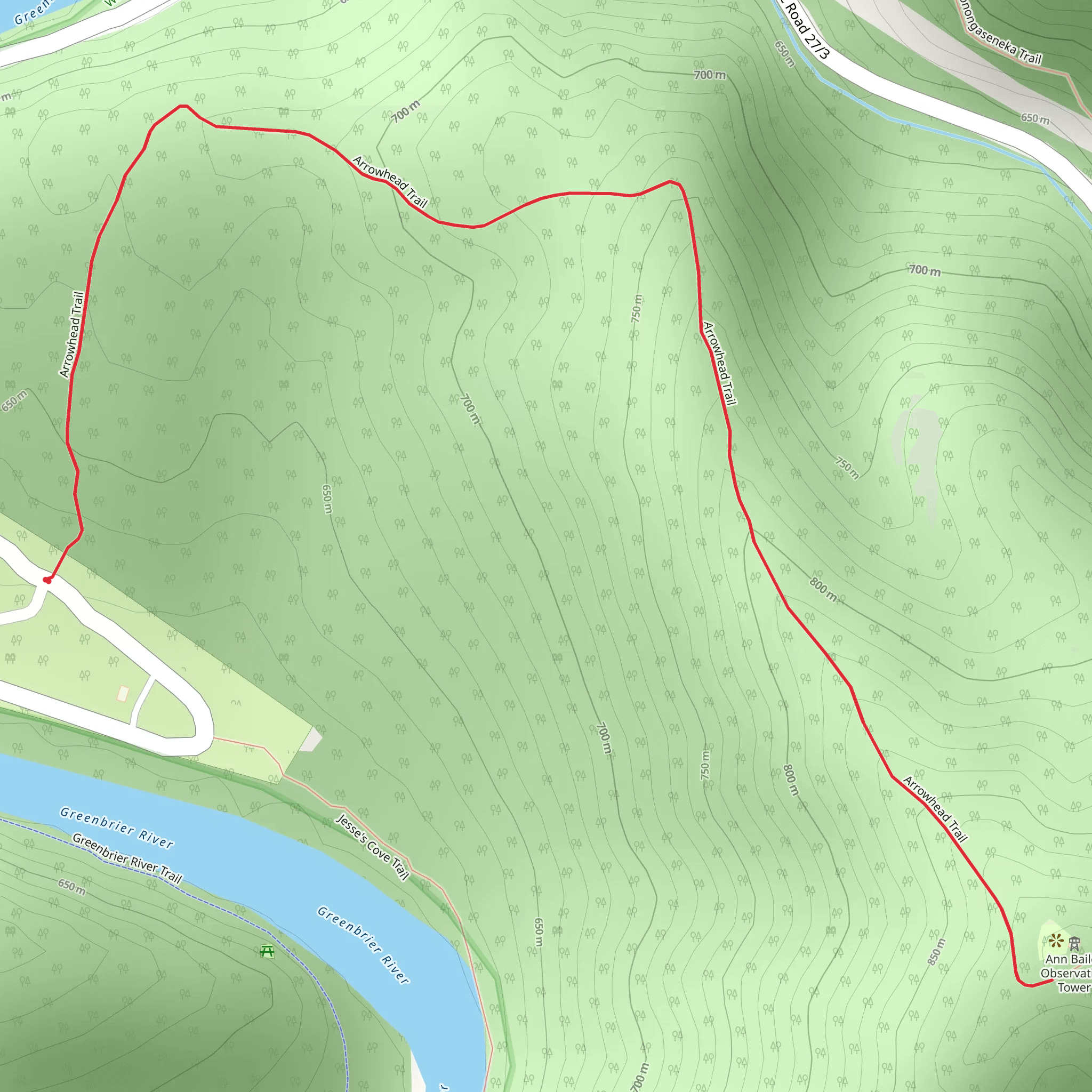 Arrowhead Trail mobile static map