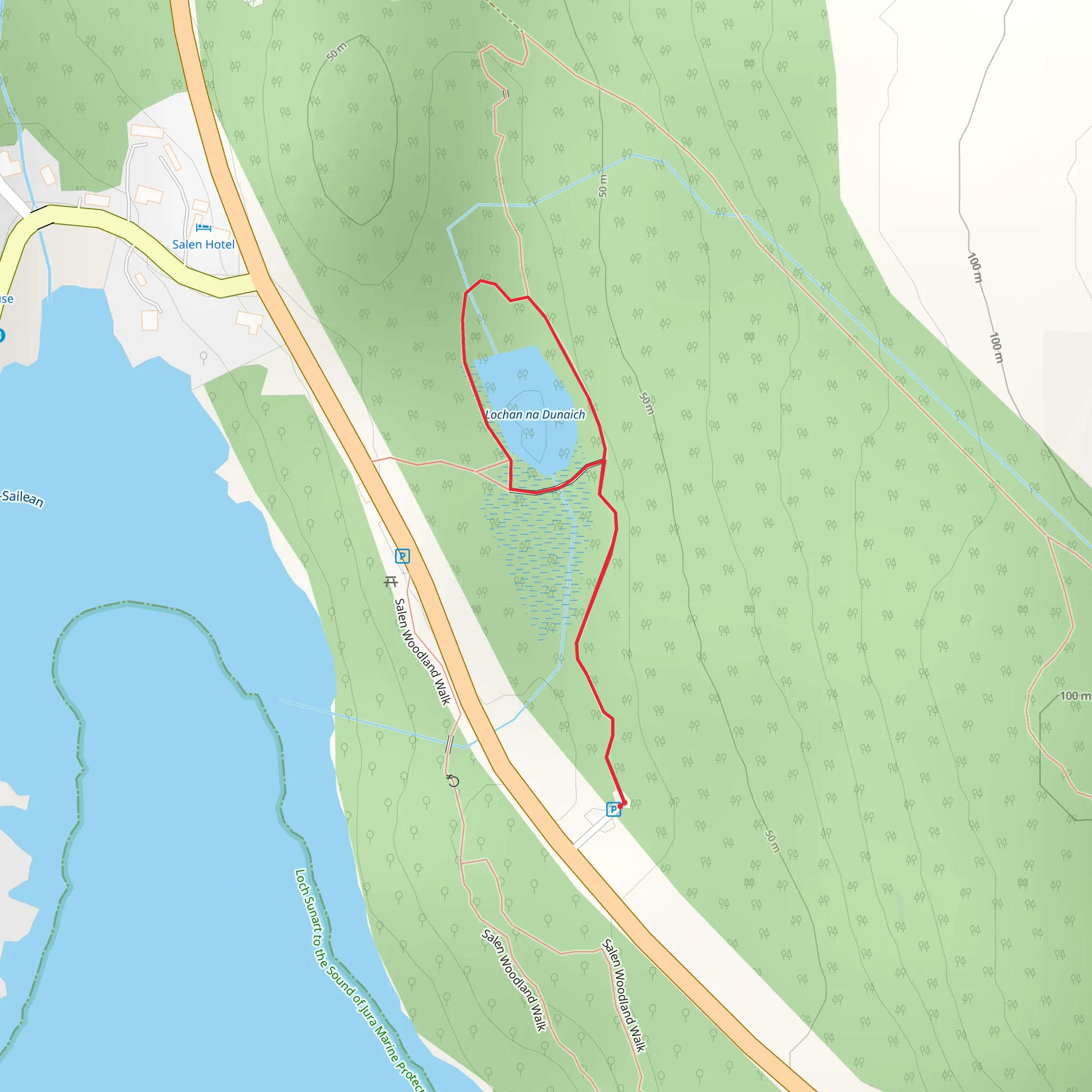 Lochan na Dunaich Loop Trail mobile static map