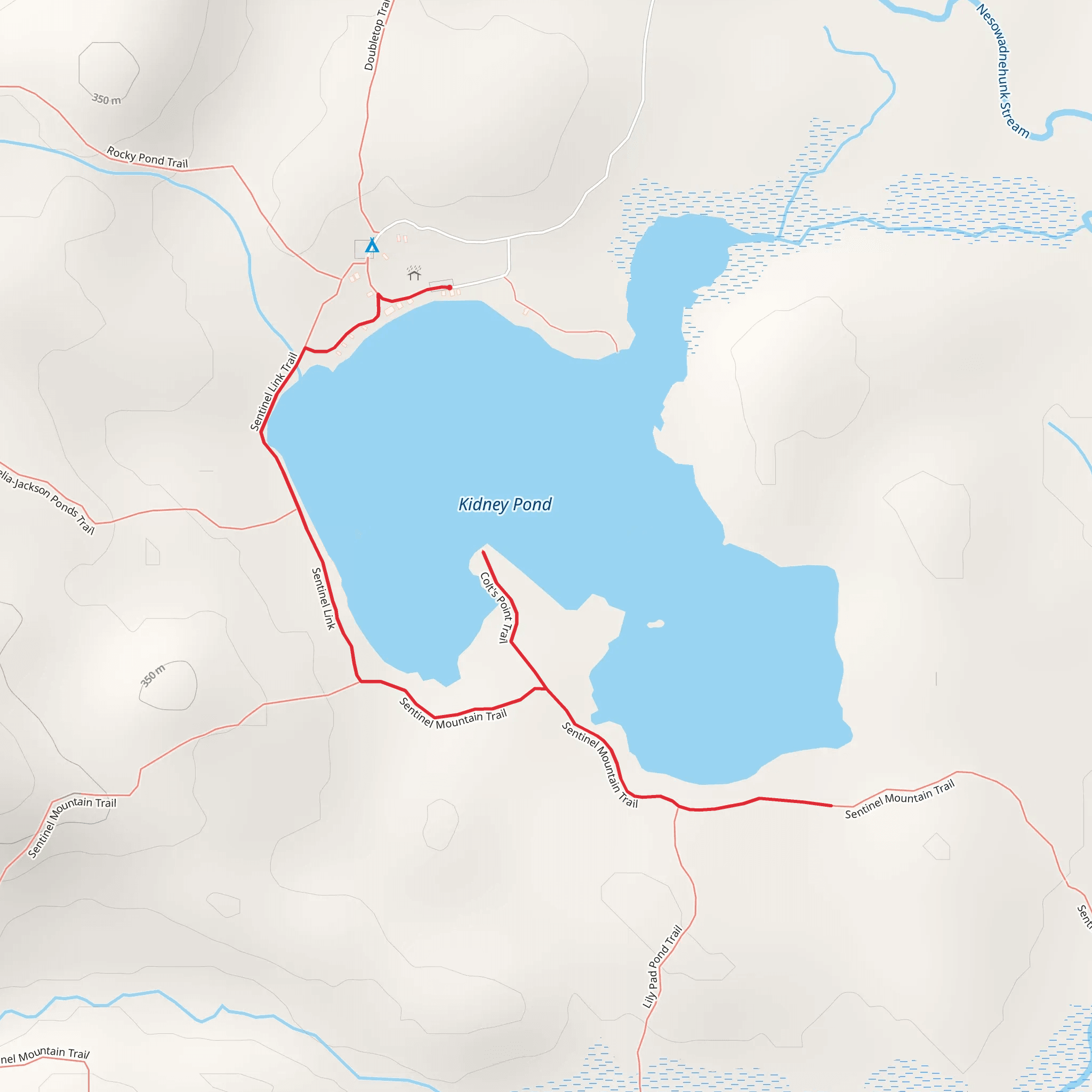 Kidney Pond Trail mobile static map