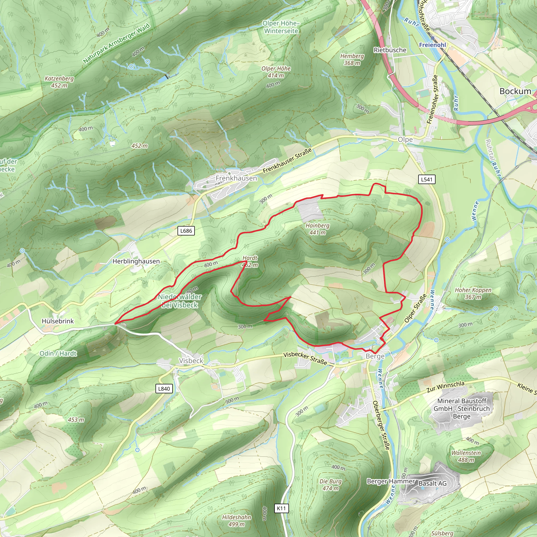 Hardtkopf via Berge Rundweg mobile static map