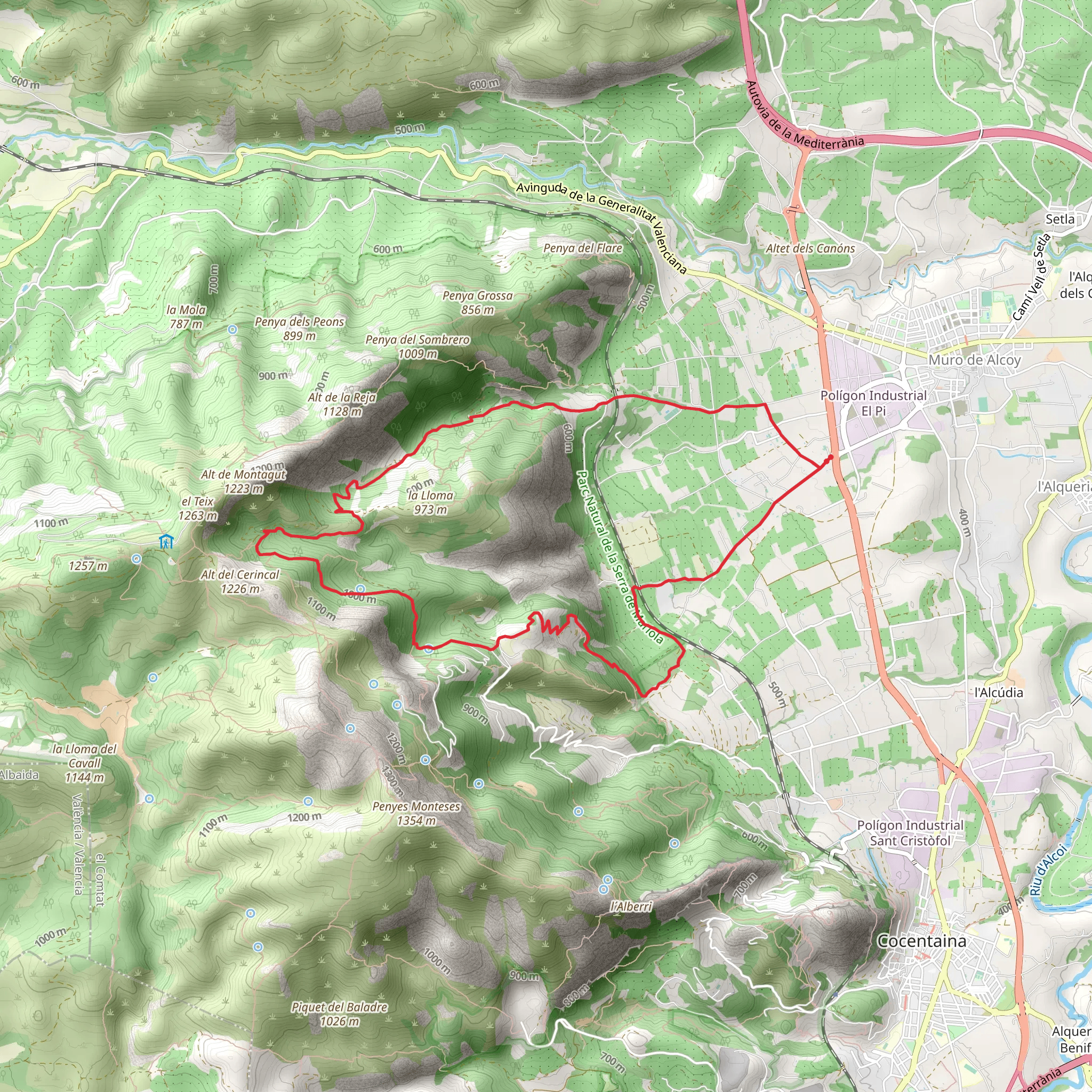 Muro d'Alcoi - Racó Llobet- Muro d'Alcoi PR CV 056 mobile static map