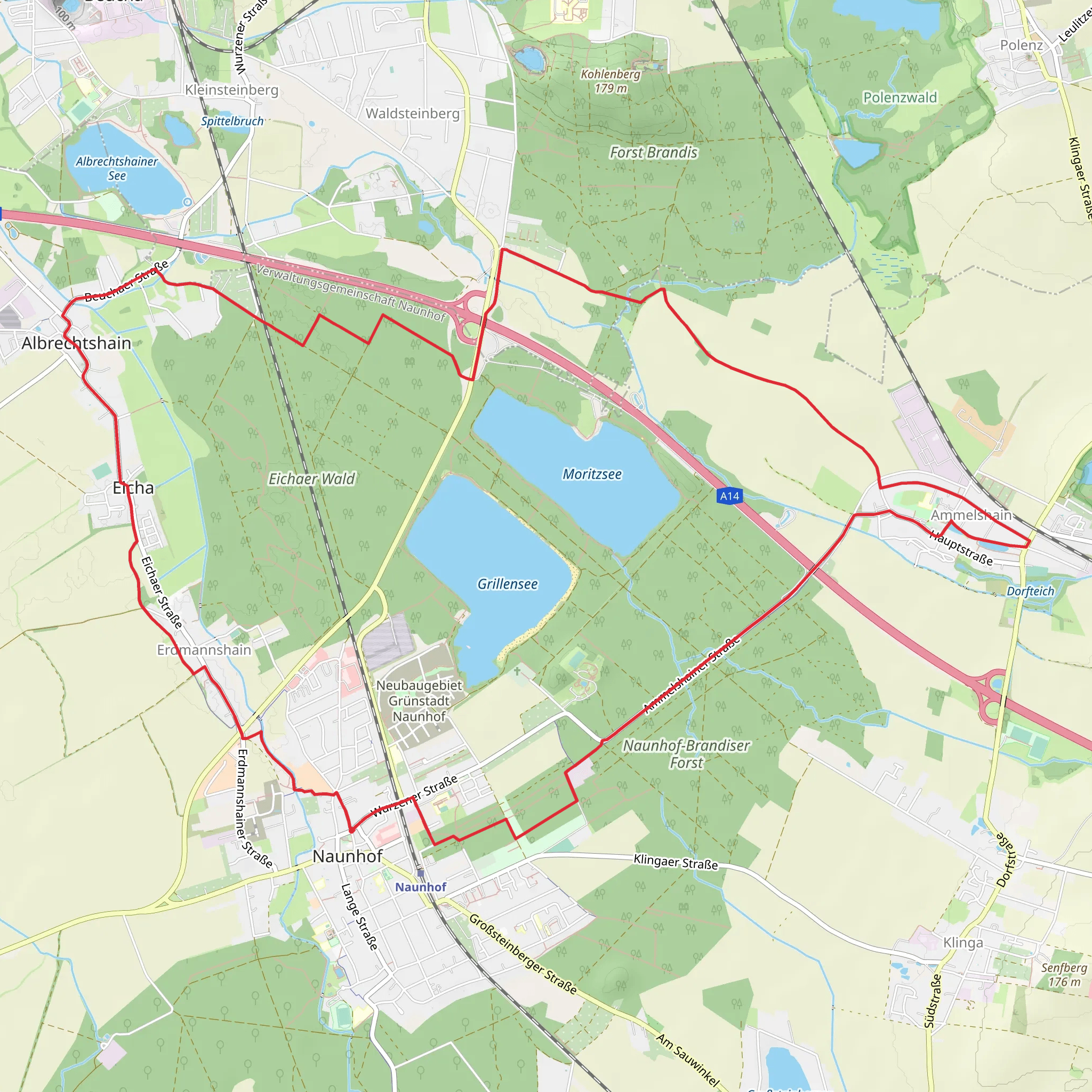Naunhof and Eichaer Wald Loop mobile static map