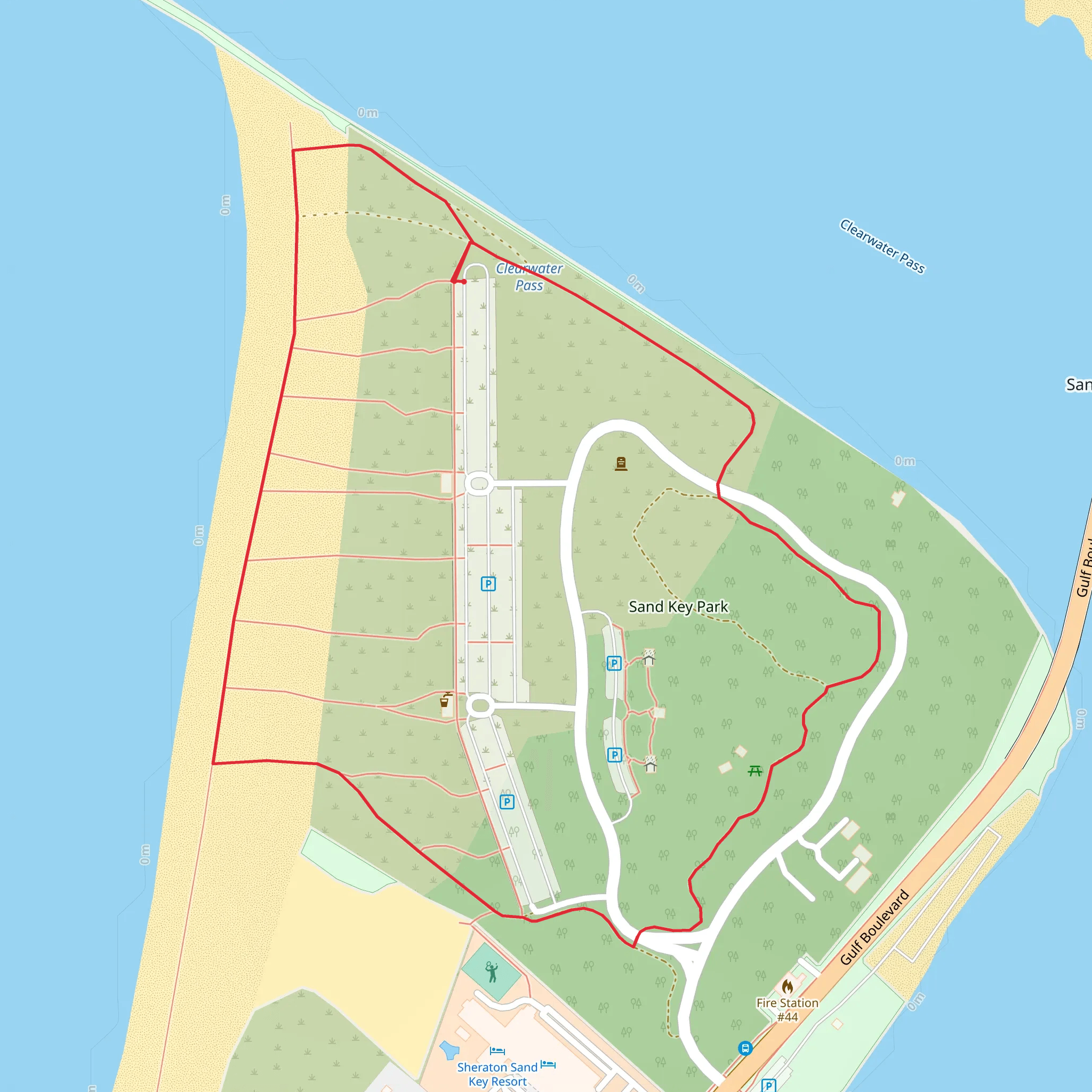 Sand Key Park Loop mobile static map