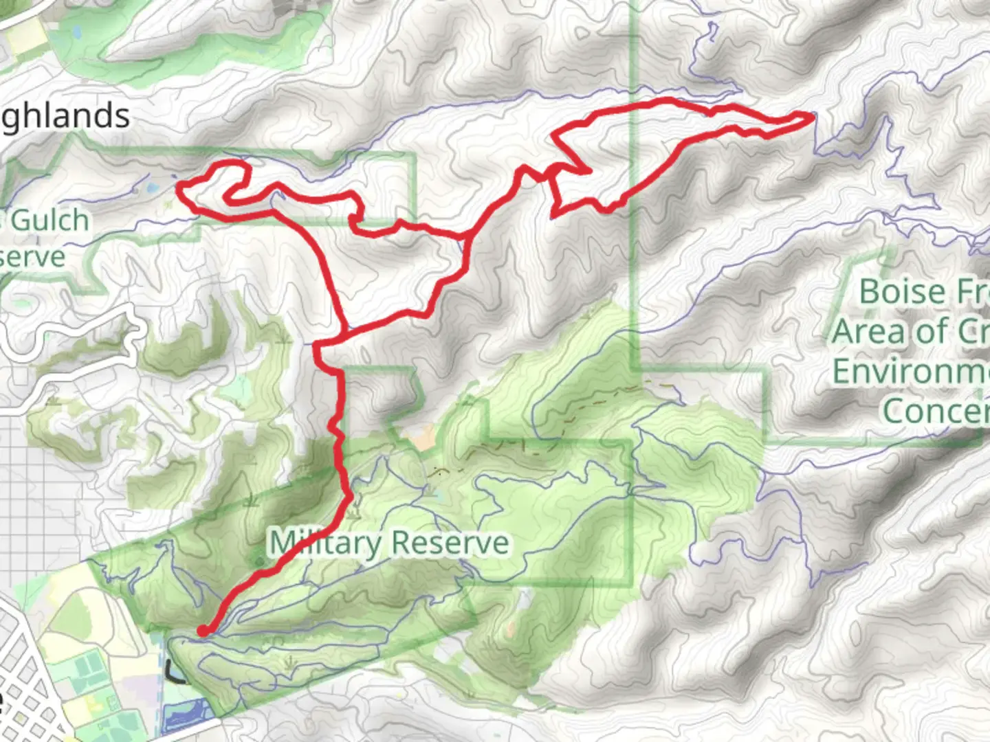 An image depicting the trail Red Cliffs and Crestline Loop via Mountain Cove and its surrounding area.