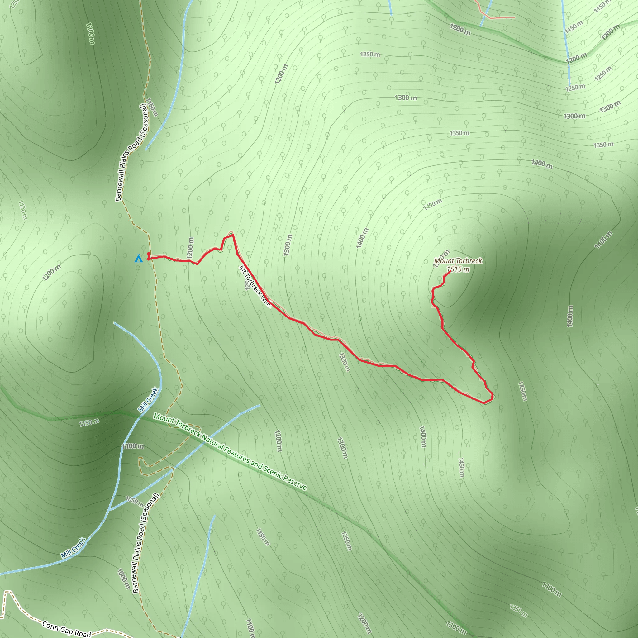 Mount Torbreck Summit Walk mobile static map