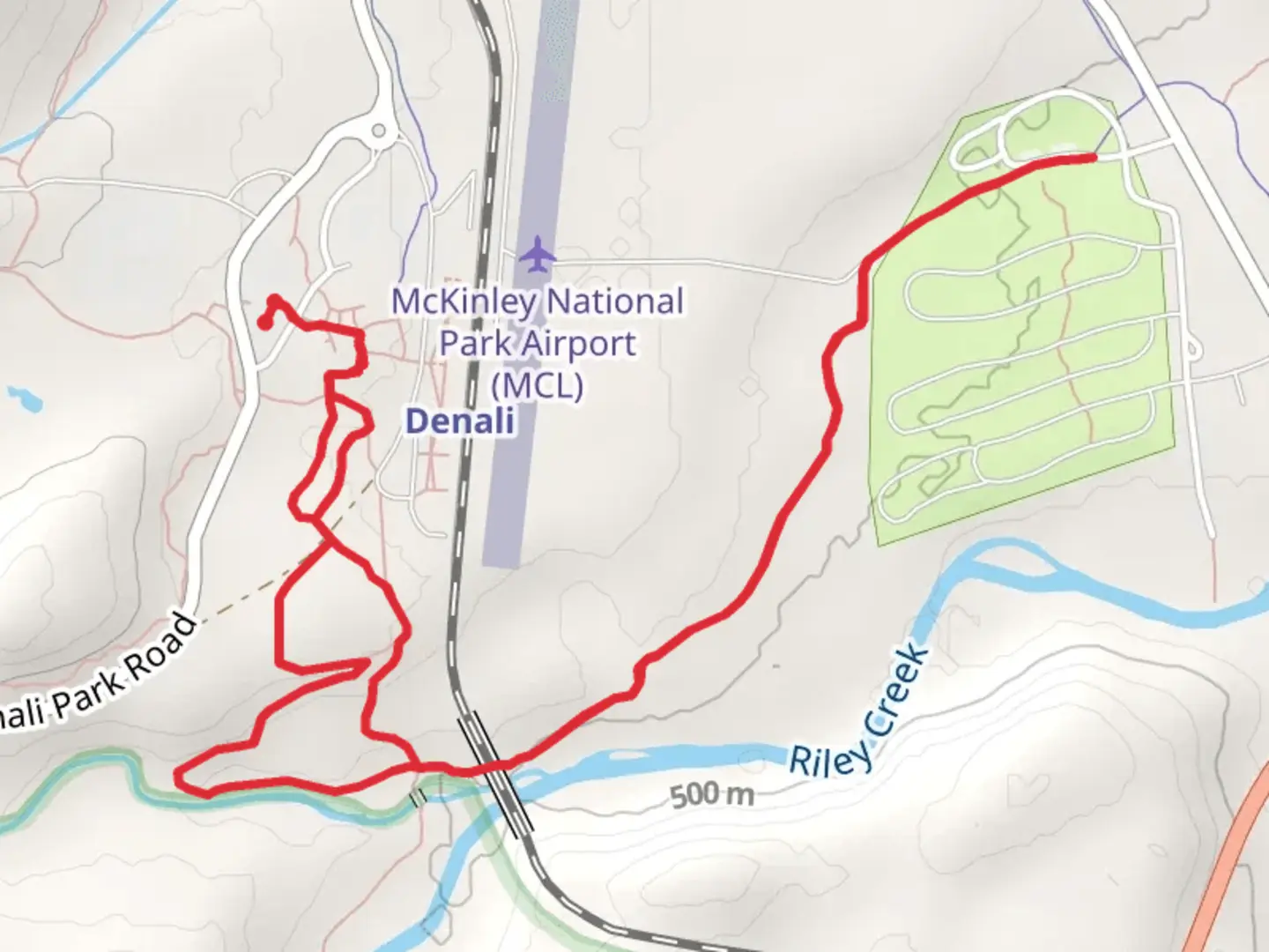 An image depicting the trail McKinley Station Trail and Morino Loop and its surrounding area.