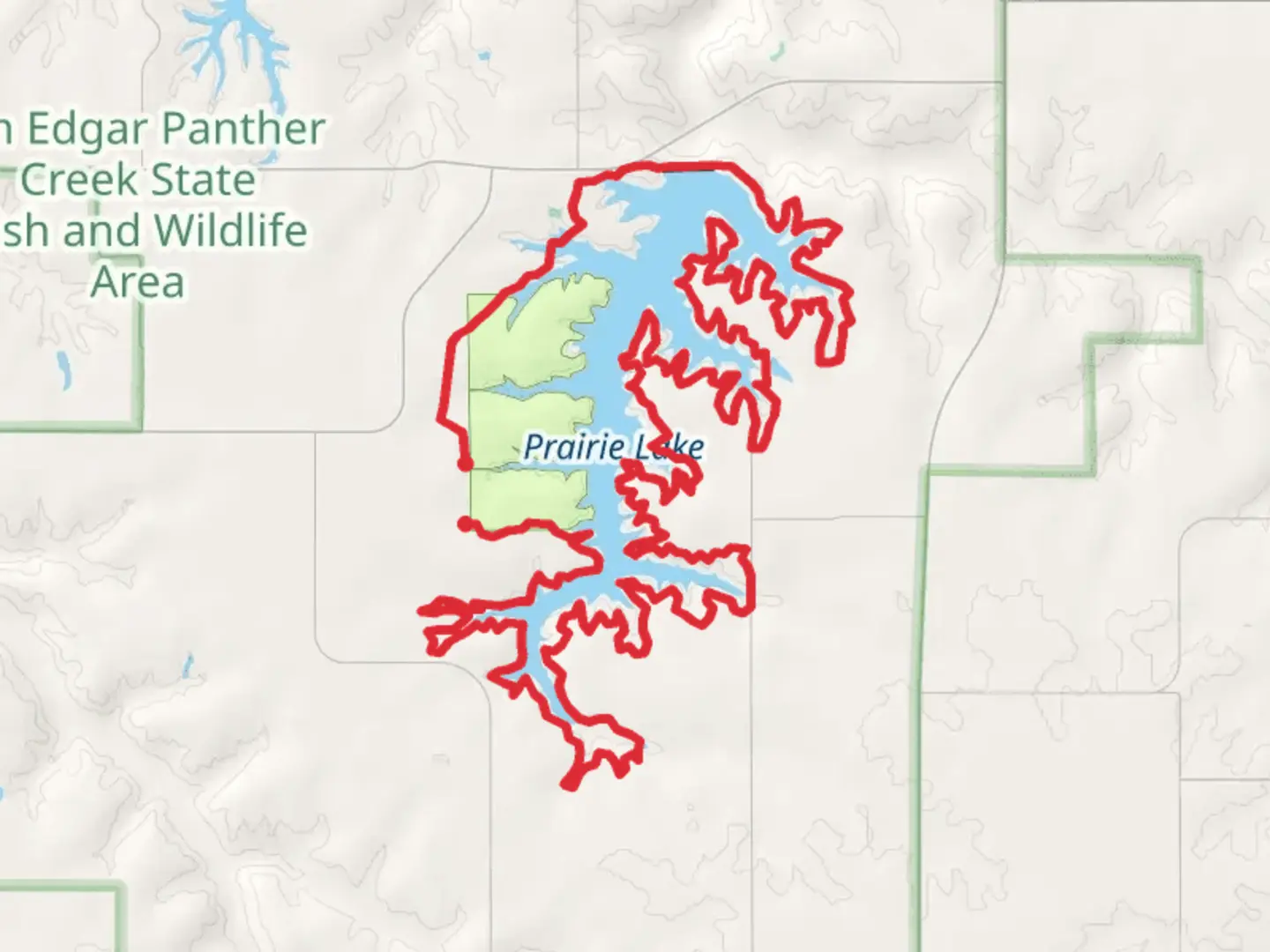 An image depicting the trail Prairie Lake Loop and its surrounding area.
